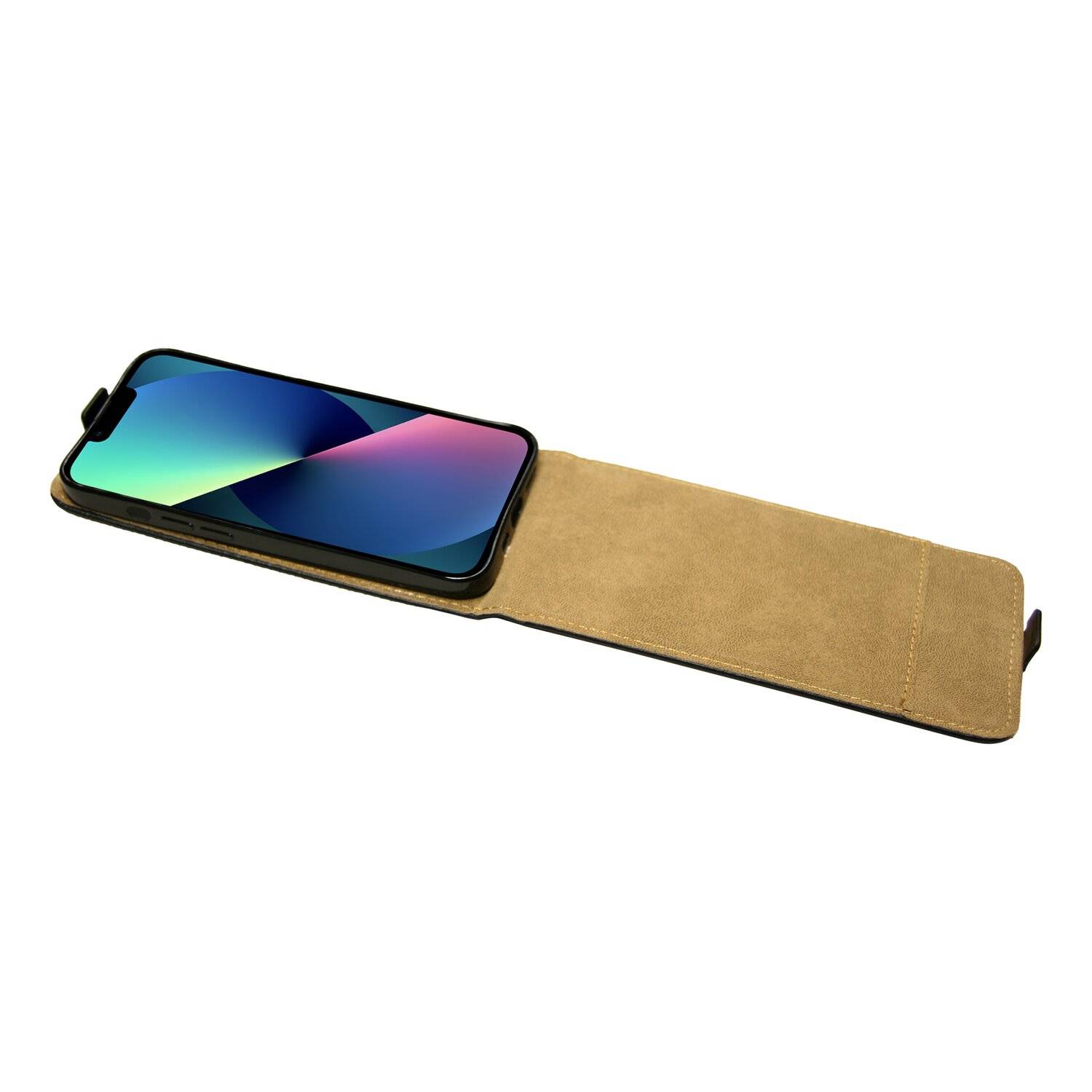 cofi1453® Flip Case für iPhone 13 Handy Tasche vertikal aufklappbar Schutzhülle Klapp Hülle Schwarz