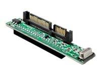 Eine kleine interne Computer-Adapterschaltplatte mit zwei goldenen Stiftverbindern und einem seitlichen Kantenverbinder.