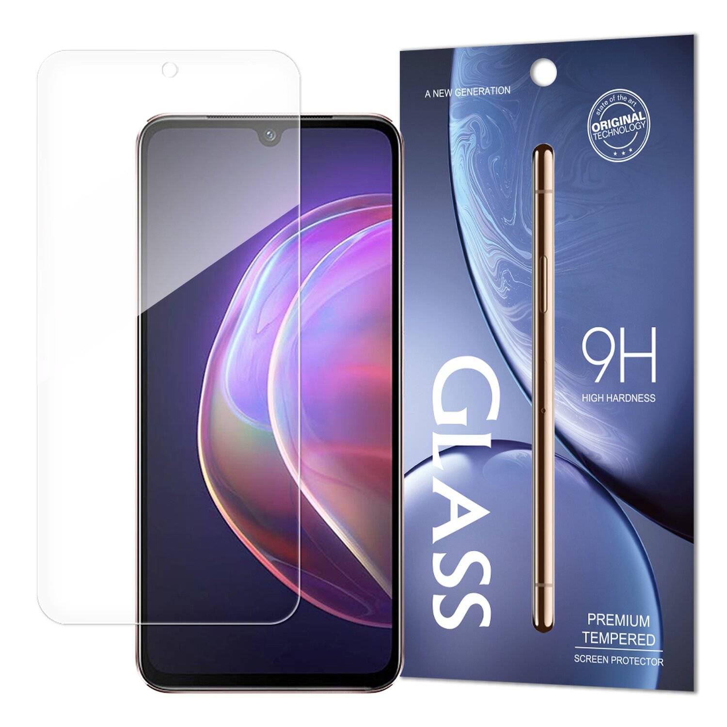 3x Schutz Schutz Glas 9H Tempered Glass Display Schutz Folie kompatibel mit Vivo V21 5G