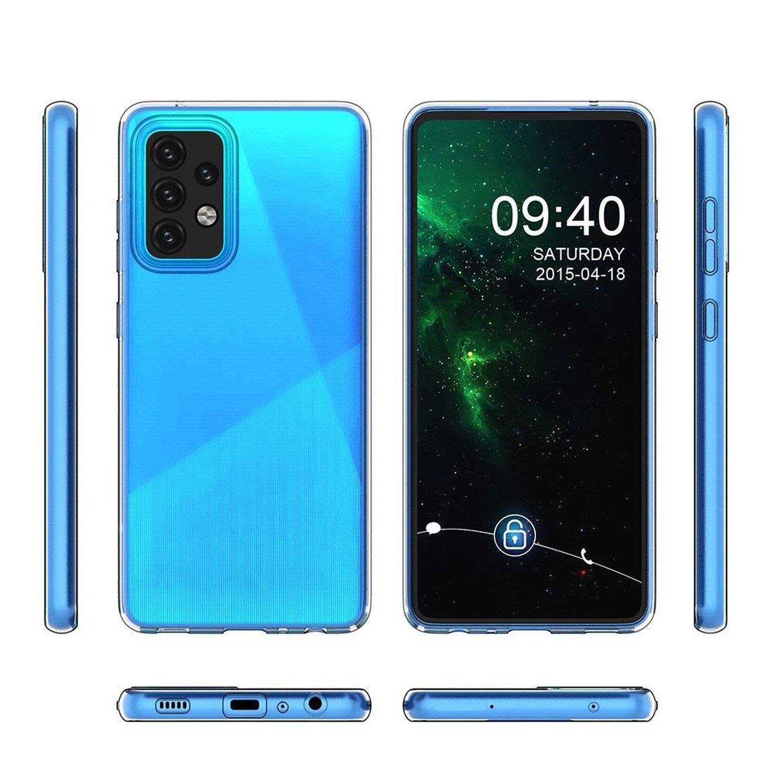 cofi1453® Silikon Hülle Basic kompatibel mit Vivo Y72 5G Case TPU Soft Handy Cover Schutz Transparent
