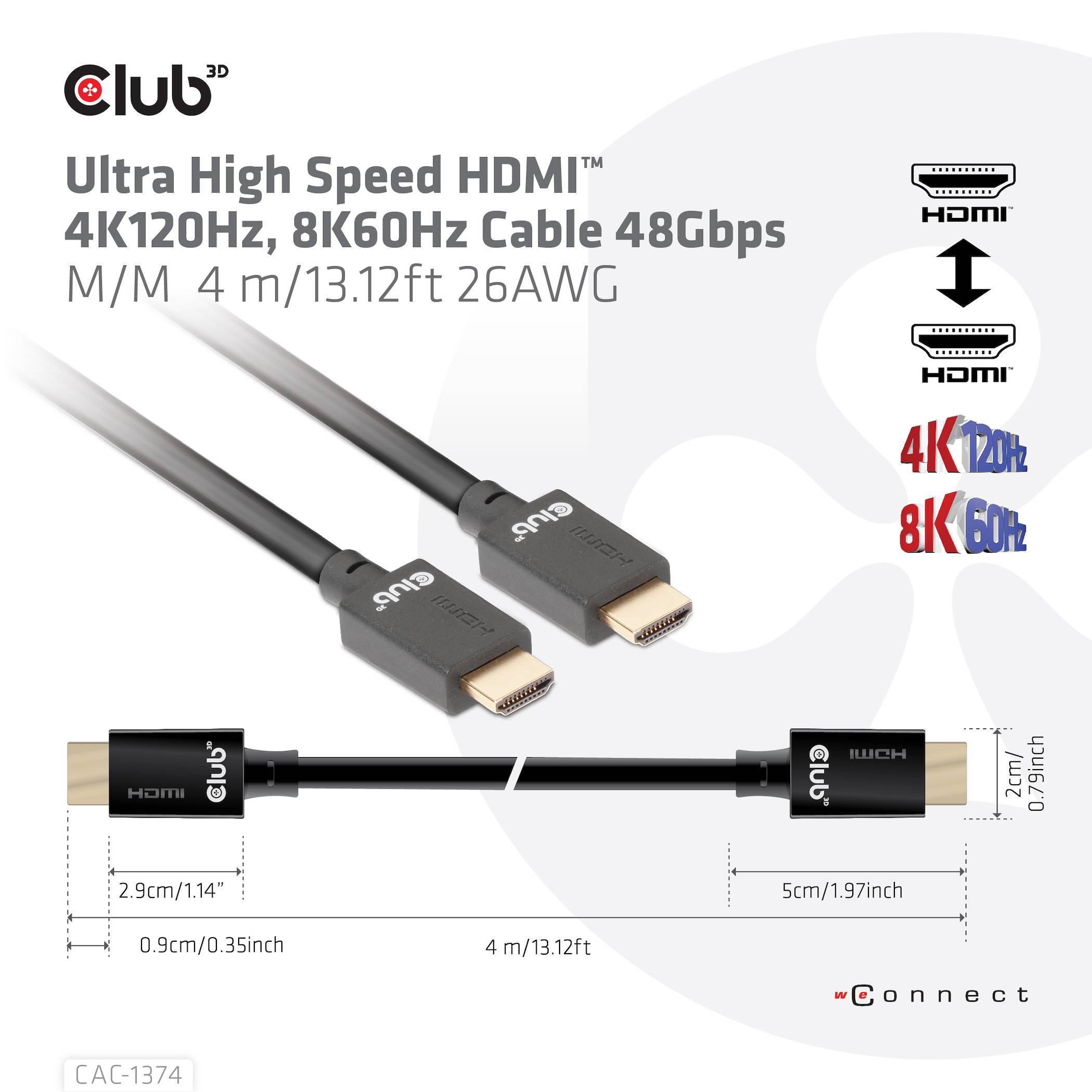 Club 3D Ultra High Speed - HDMI-Kabel - HDMI männlich zu HDMI männlich