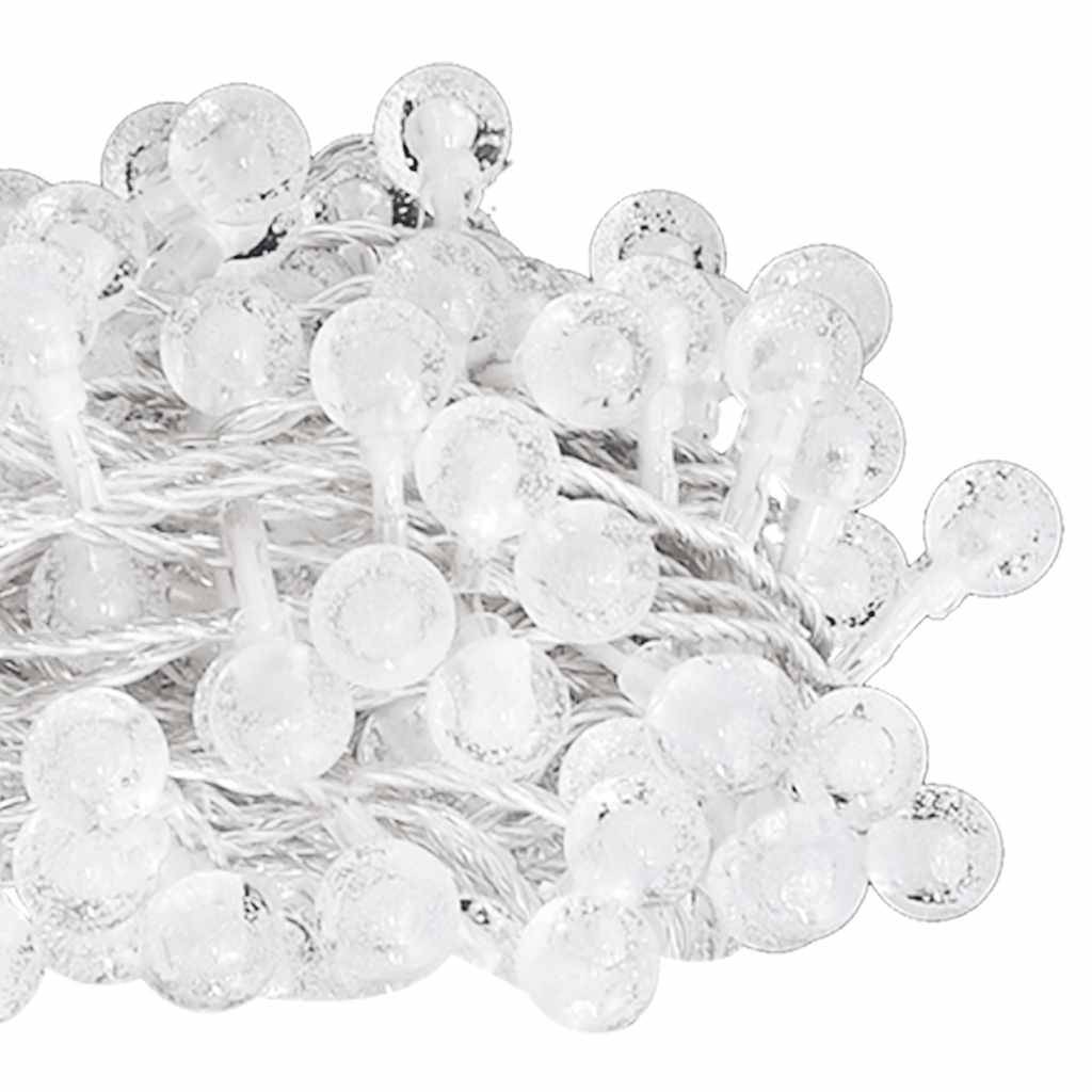 vidaXL Lichterkette Kugeln 20 m 200 LED Kaltweiß 8 Funktionen