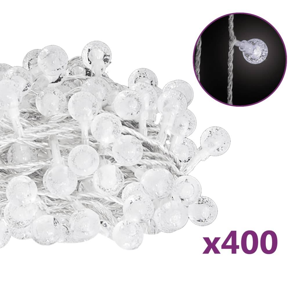 vidaXL Lichterkette Kugeln 40 m 400 LED Kaltweiß 8 Funktionen
