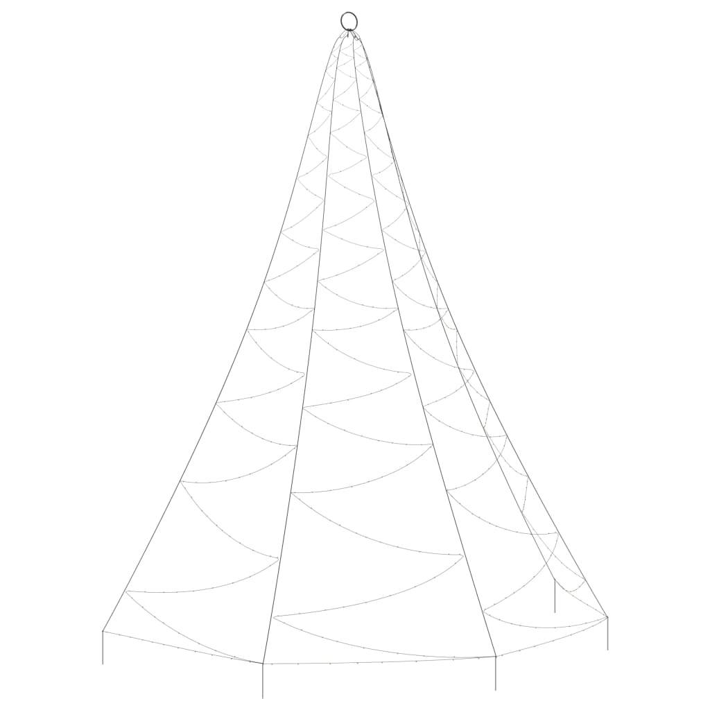 vidaXL Weihnachtsbaum an der Wand mit Metallhaken 260 LED Blau 3 m