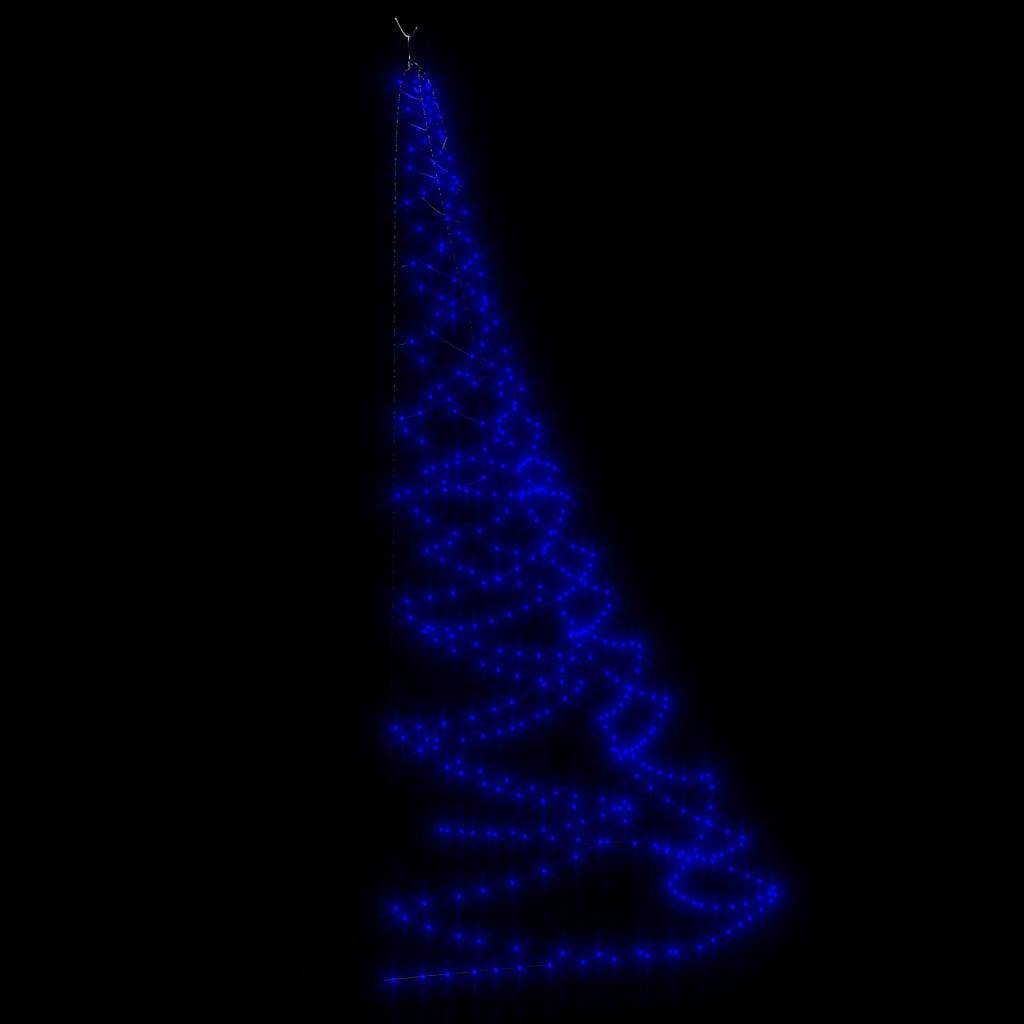 vidaXL Weihnachtsbaum an der Wand mit Metallhaken 260 LED Blau 3 m