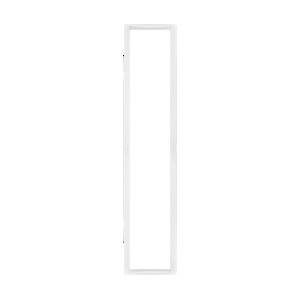 Ein hoher, schmaler, blanker weißer Rechteck auf einem einfarbigen Hintergrund.