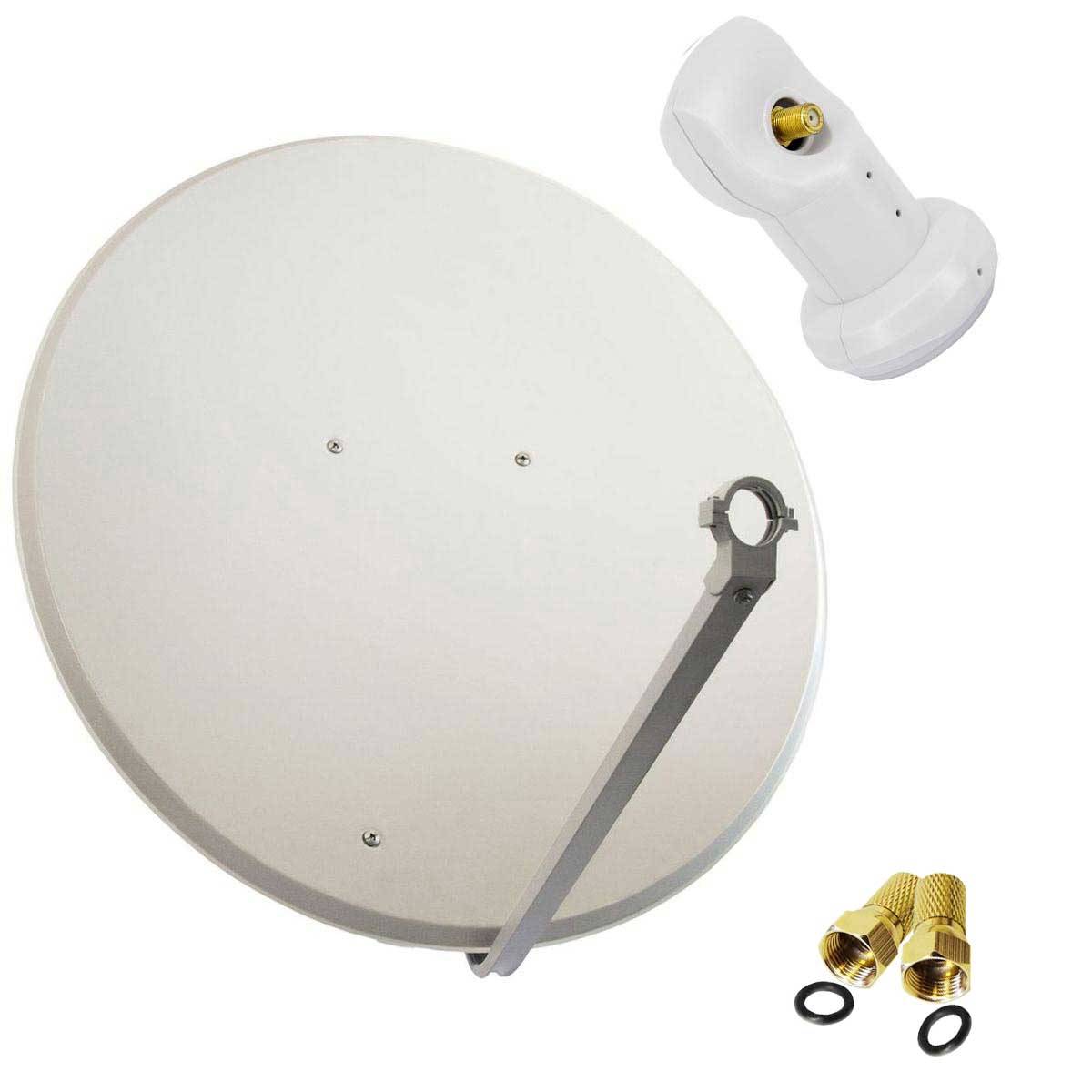 PremiumX Satelliten-Komplettanlage 100cm Satellitenschüssel Stahl Offset Antenne Single LNB F-Stecker, SAT für 1 Teilnehmer