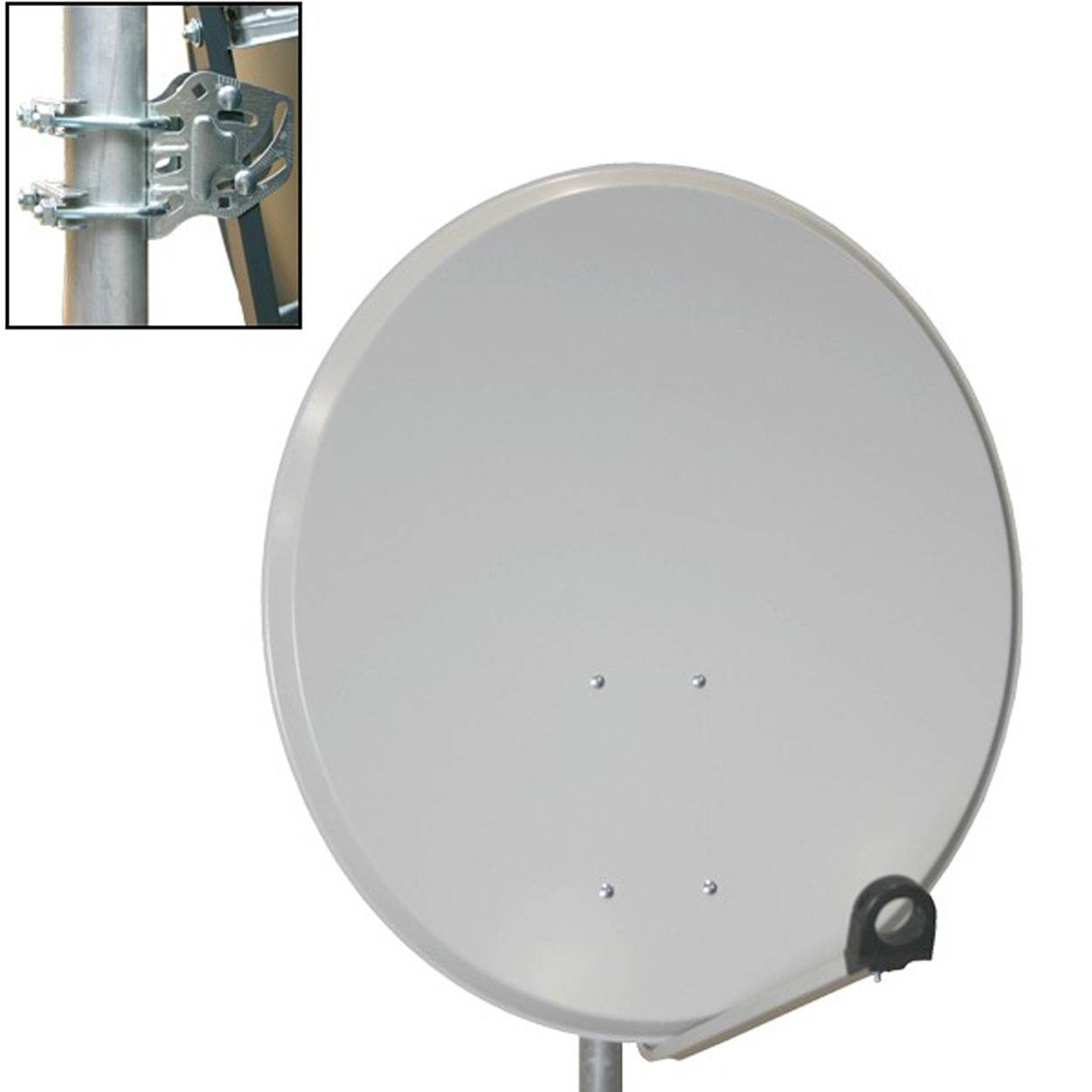PremiumX Satelliten-Komplettanlage 60cm Satellitenschüssel SAT Antenne Single LNB 20m Kabel F-Stecker