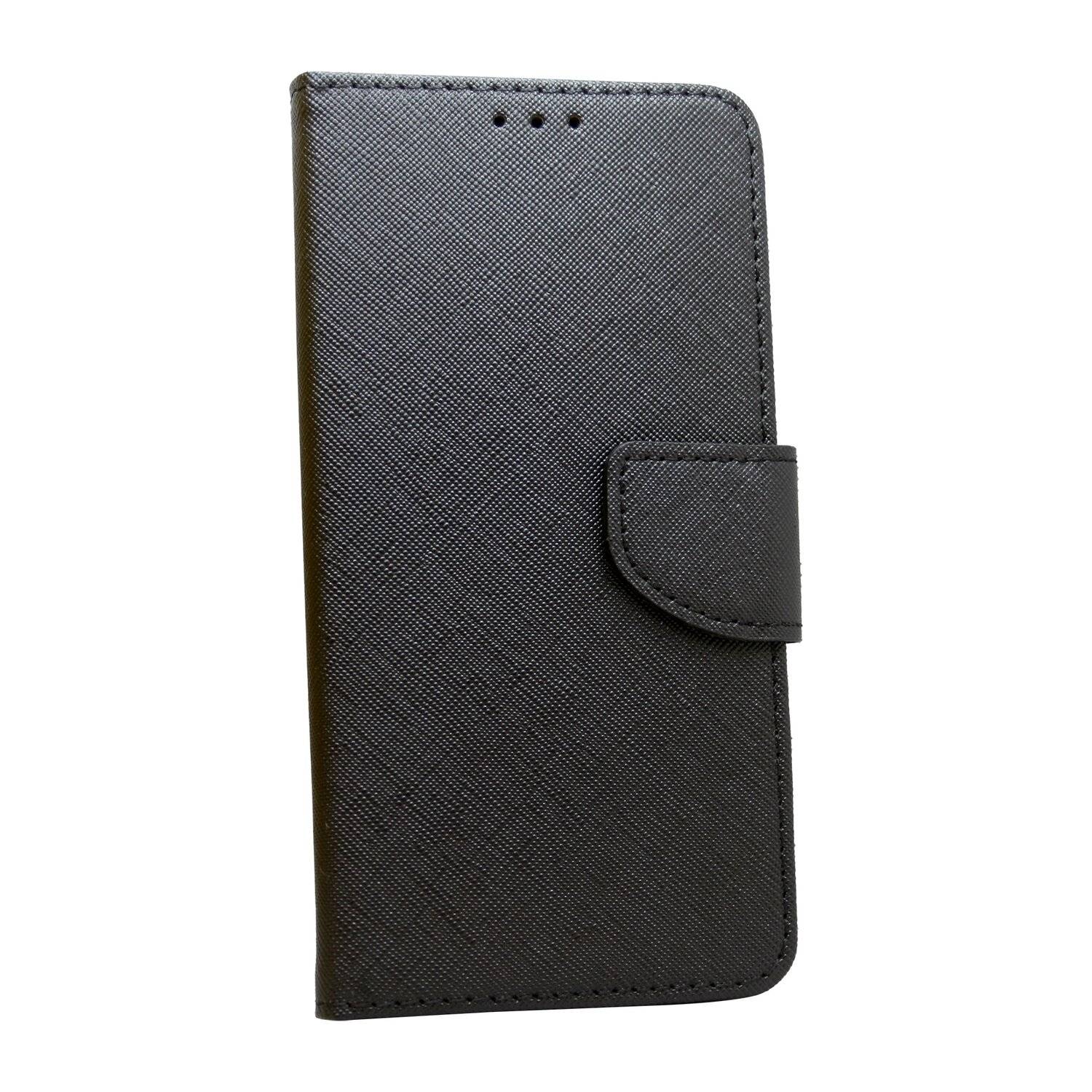 Buch Tasche "Fancy" für SAMSUNG GALAXY S21 FE Handy Hülle Etui Schutzhülle mit Standfunktion, Kartenfach Schwarz