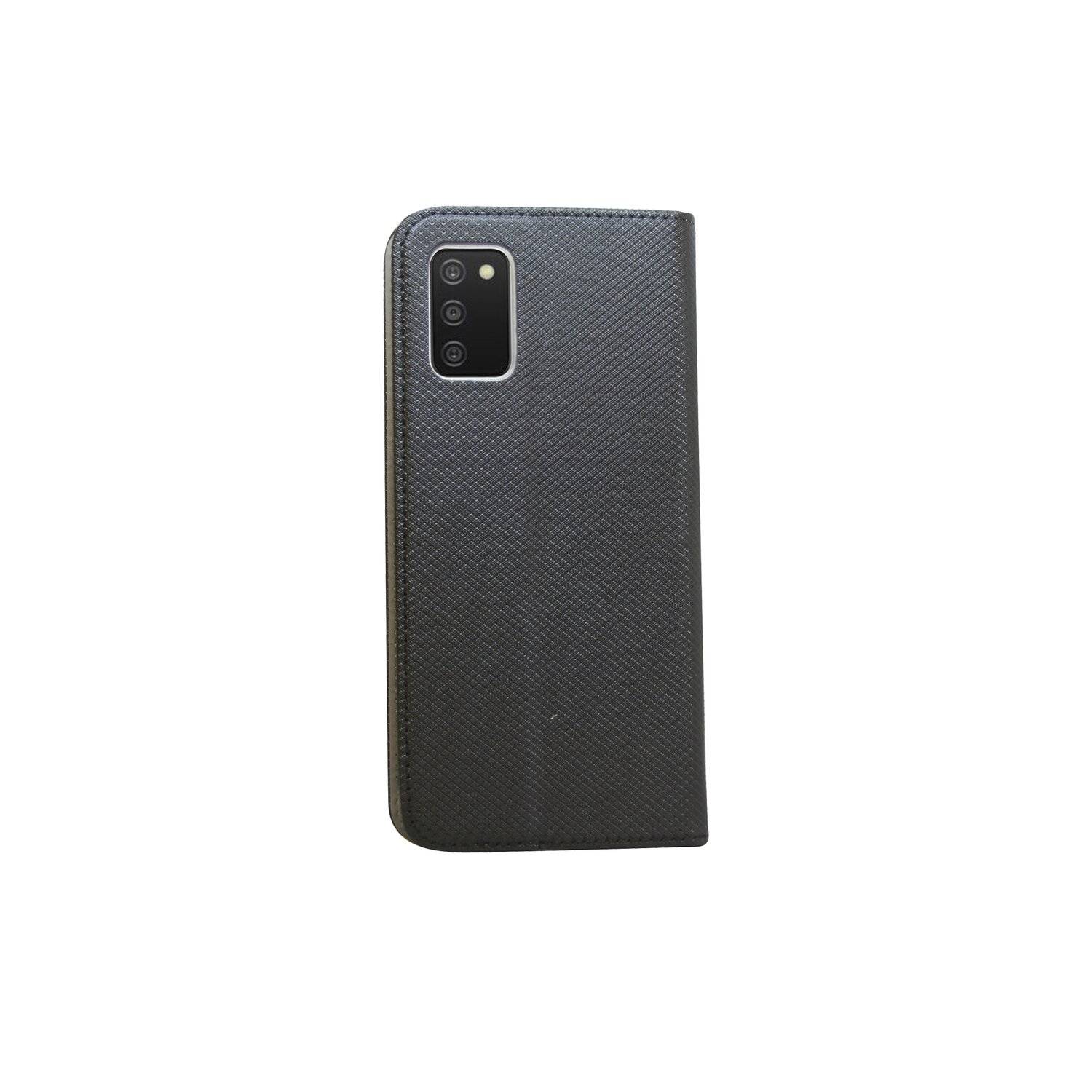 Buch Tasche "Smart" für SAMSUNG GALAXY A03s ( A037G ) Handy Hülle Etui Schutzhülle mit Standfunktion, Kartenfach Schwarz