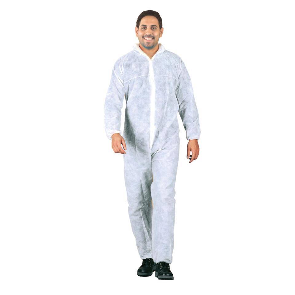Einweg-Schutzanzug Basic-Protection, Kat.I, weiß, Polypropylen, Größe M, 50/VE