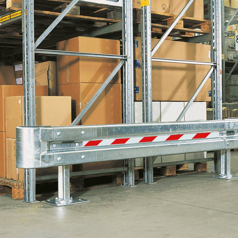 tesa Warnmarkierungsband, linksweisend, rot/weiß, 50mm, 33m lang, 2 Rollen/VE