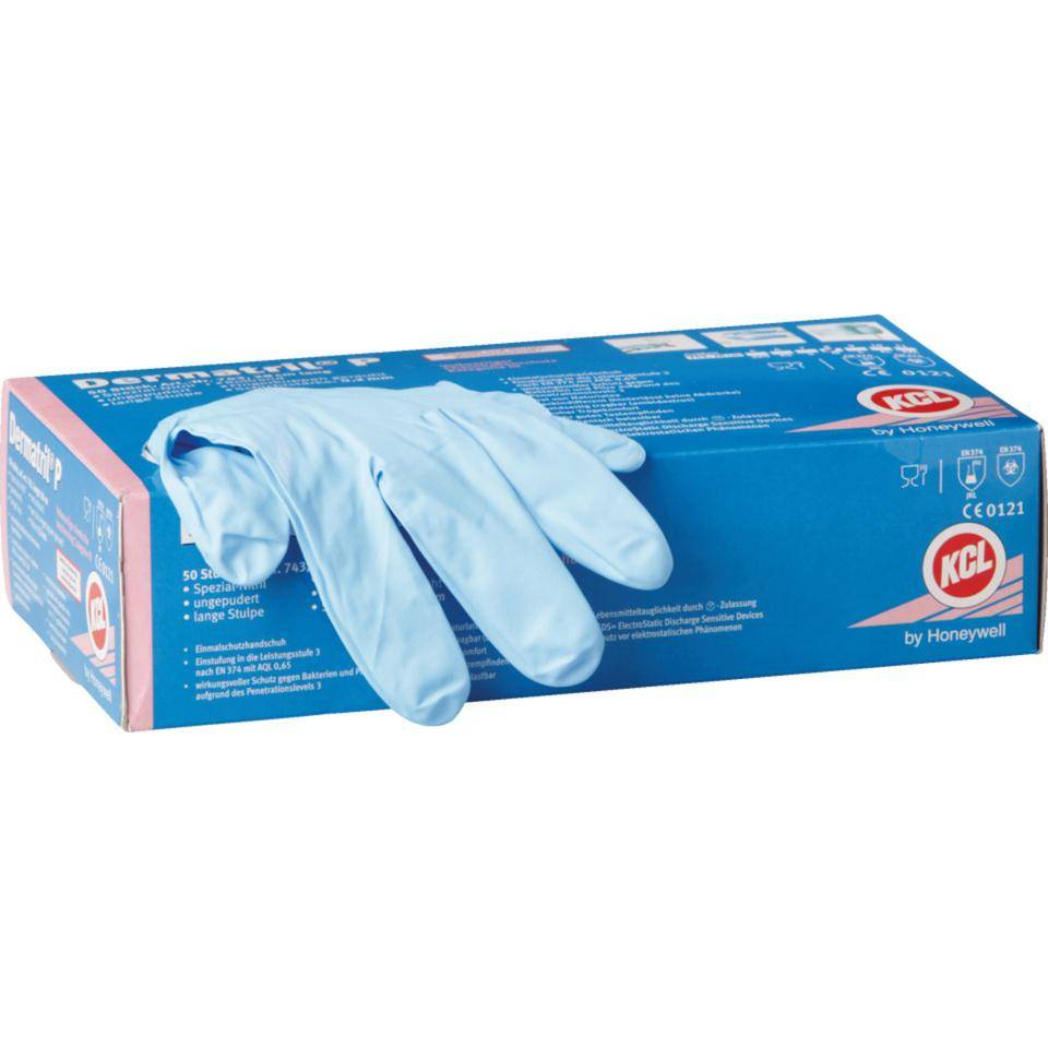KCL Einmalhandschuh Dermatril® P 743, Kat.III, blau, Nitril, 280mm, Größe 9, 50/VE