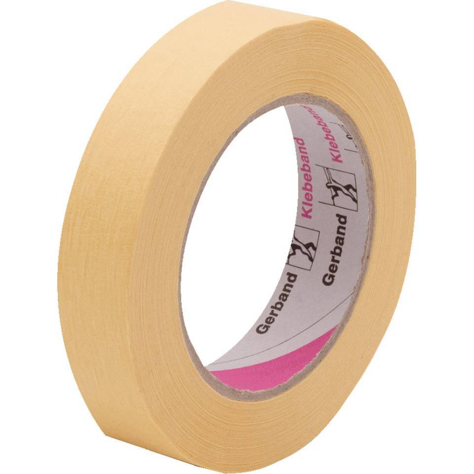 Flachkreppband Gerband 111,chamois,Papier,imprägniert,selbstklebend,19mm,50m/Rolle