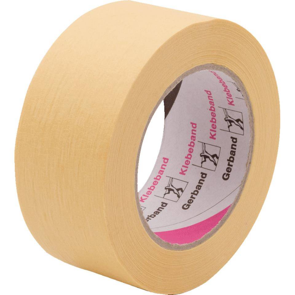 Flachkreppband Gerband 111,chamois,Papier,imprägniert,selbstklebend,50mm,50m/Rolle