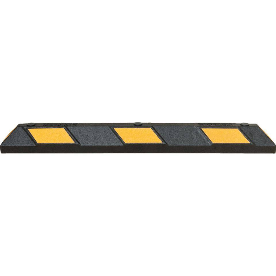 Radstopp Park-AID, zum Aufdübeln, schwarz/gelb, Reflexstreifen, 150x100x1200mm