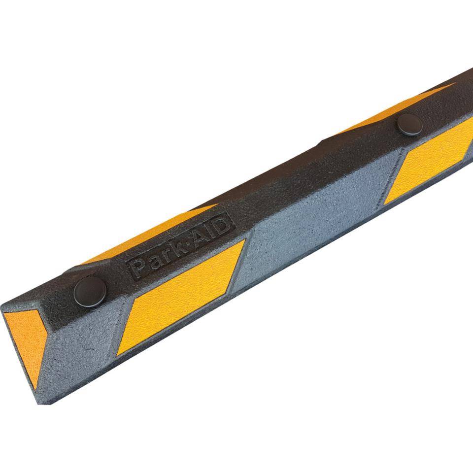 Radstopp Park-AID, zum Aufdübeln, schwarz/gelb, Reflexstreifen, 150x100x1200mm