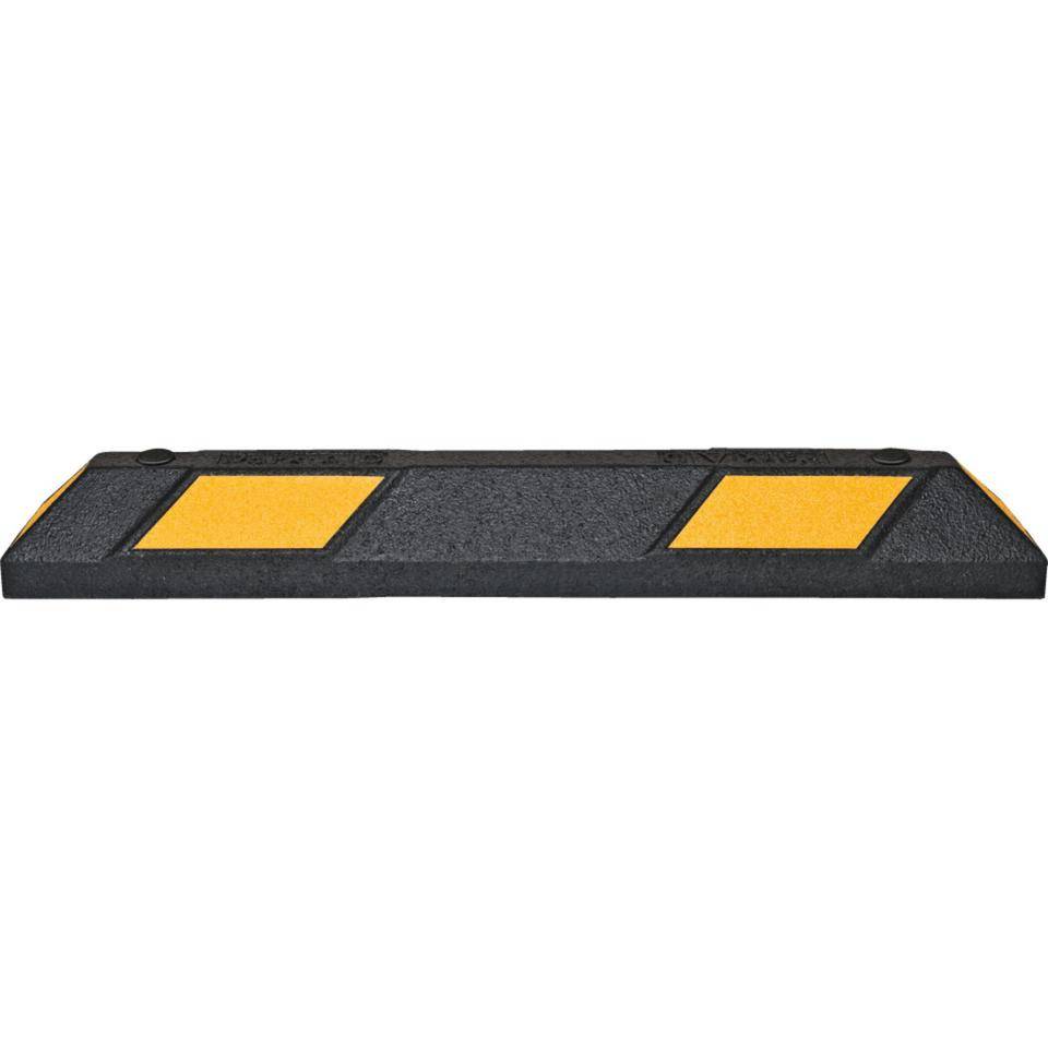Radstopp Park-AID, zum Aufdübeln, schwarz/gelb, Reflexstreifen, 150x100x900mm