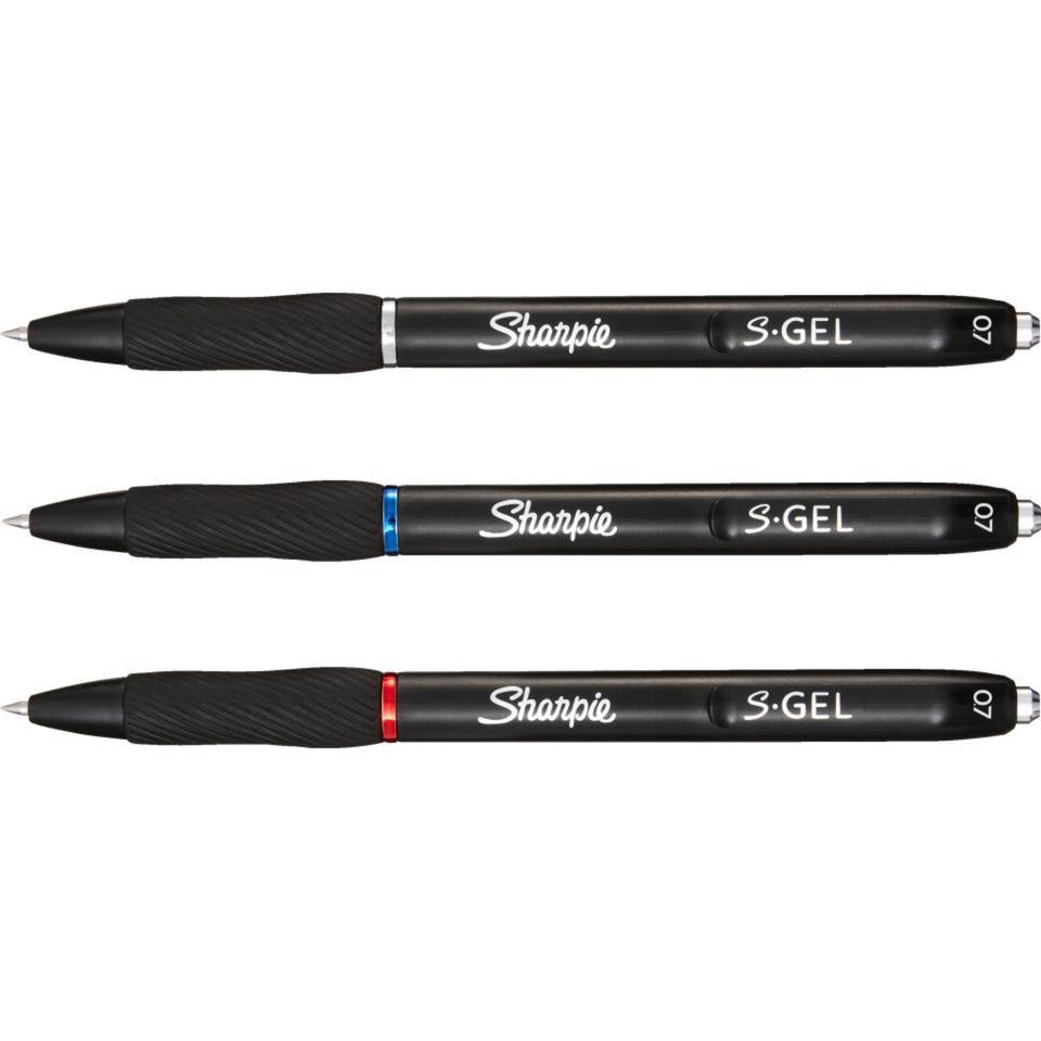 Newell Brands, Sharpie® S-Gel, Gelschreiber, Rot/Blau/Schwarz, 3/VE, 95x16x194mm