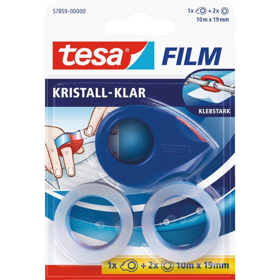 tesafilm® Mini Abroller, 2 x 10m : 19mm kristall-klar