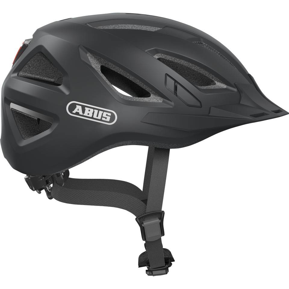 Abus Urban-I 3.0 Fahrradhelm, Magnetgurtschloß, Größe L, Farbe: velvet black/sw
