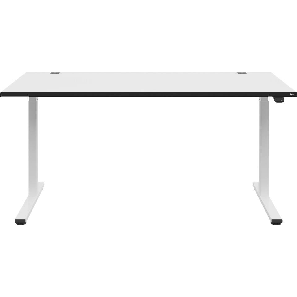Schreibtisch EasyUp, höhenverstellbar 650 - 1300mm, perlweiß, 1600x800mm