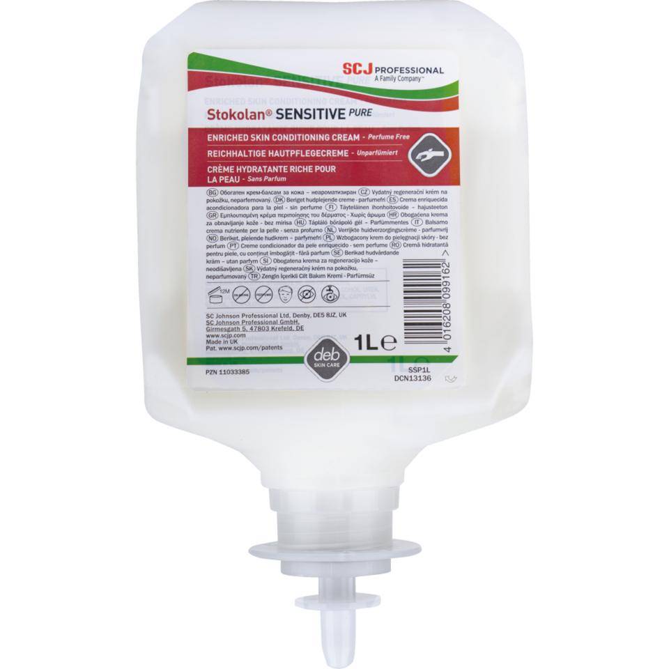 SC Johnson Pflegecreme Stokolan® SENSITIVE PURE, parfümfrei, 1000ml/Kartusche