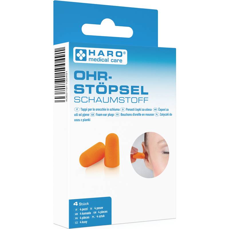 HARO Gehörschutzstöpsel, Schaumstoff, orange