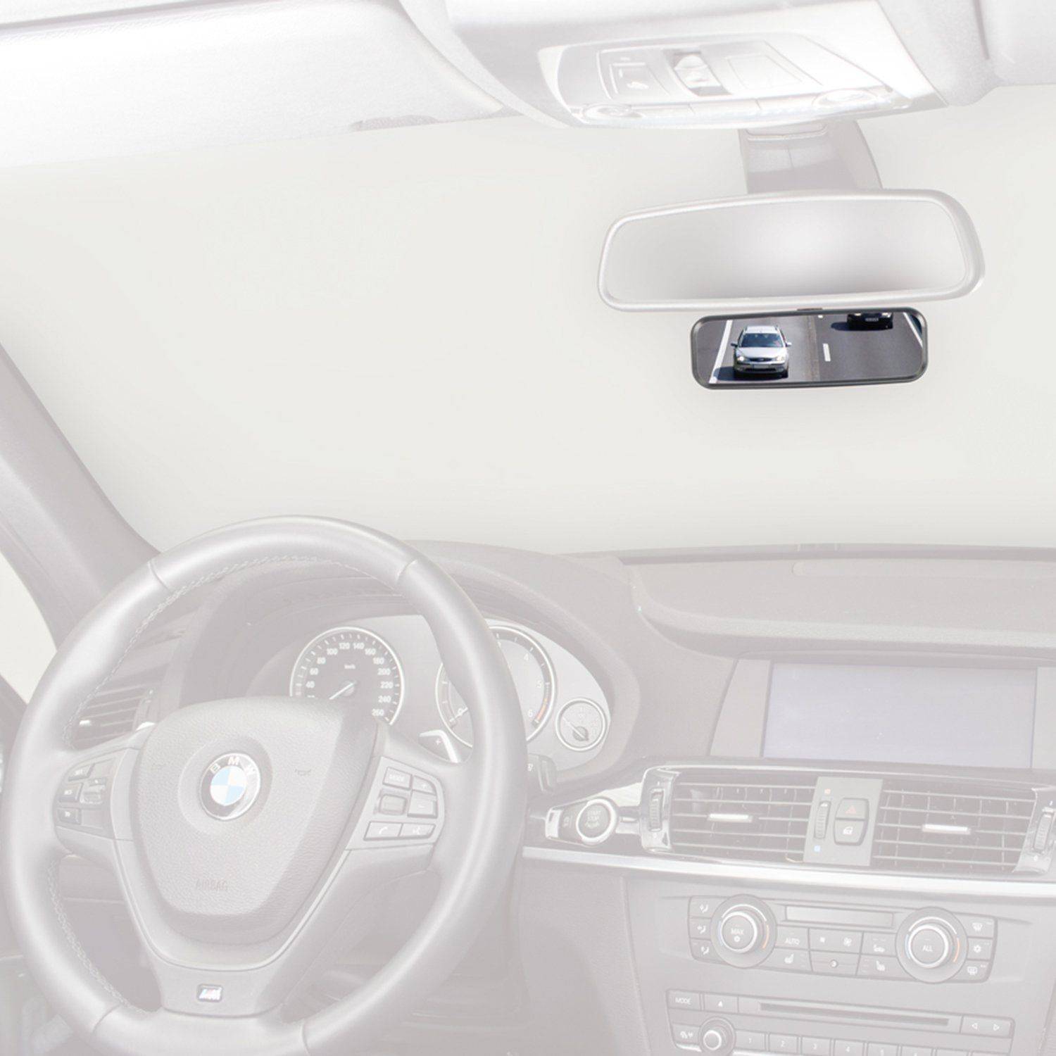 Wicked Chili Zusatz Rückspiegel mit Saugnapf für KFZ Windschutzscheibe (Spiegelfläche: 155 x 48 mm) schwarz