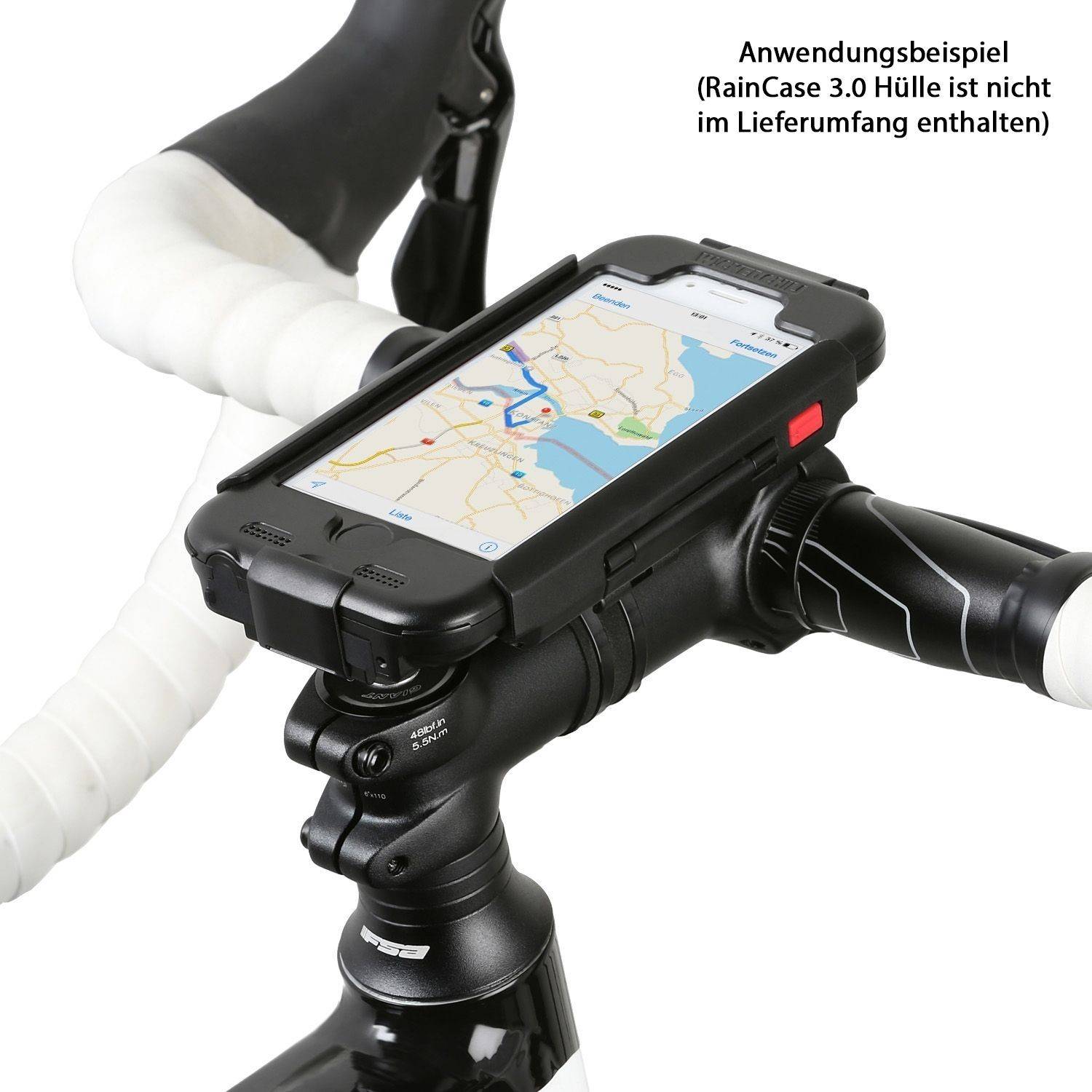 RainCase 3.0 Fahrrad Bike Ersatz Lenker / Vorbau Halterung slim (wiederverschließbare Kabelbinder)