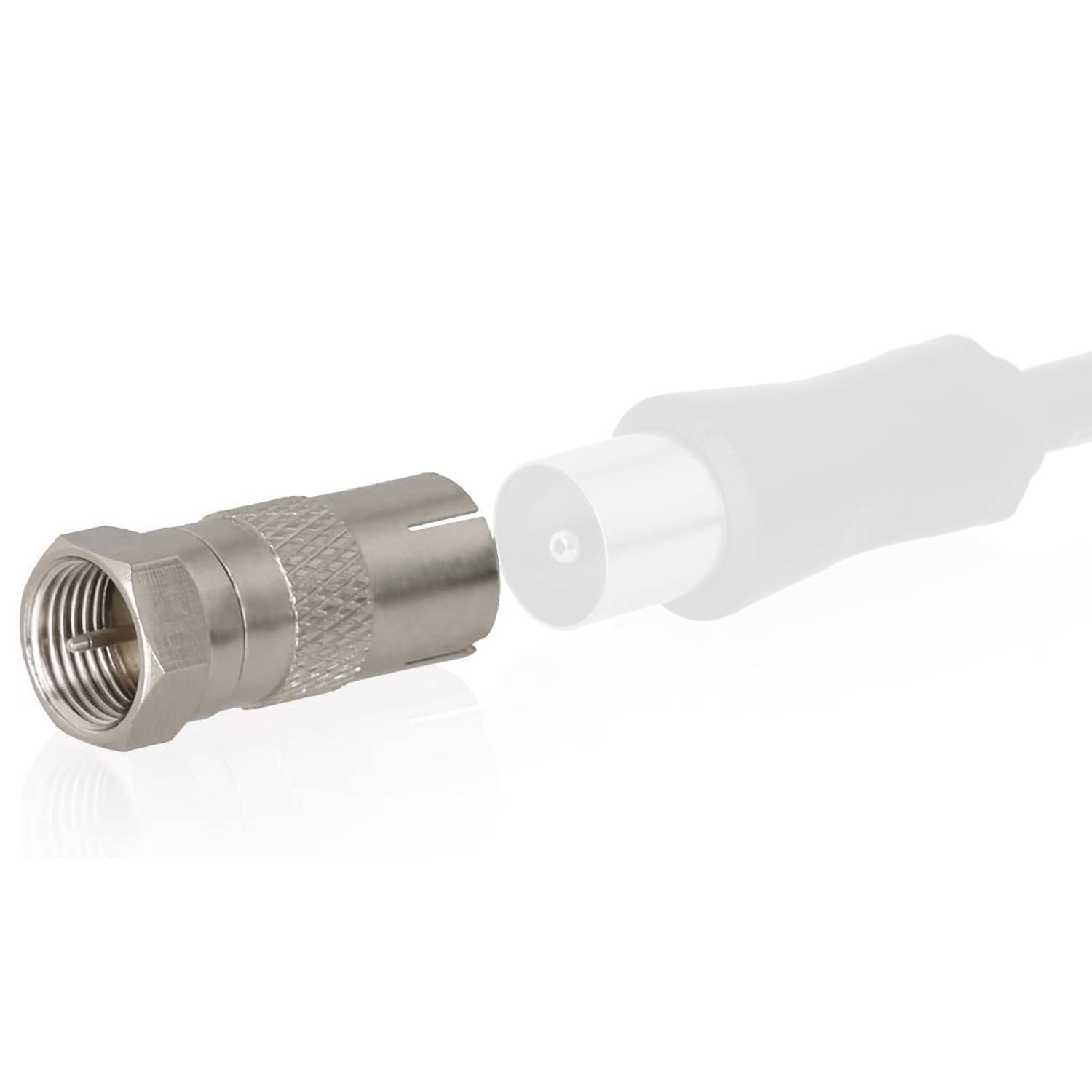 Wicked Chili 1x F-Stecker auf Koax - Adapter - F-Stecker auf Koax IEC-Buchse z.B. für DVB-T2 Antenne (Material: Kupfer)