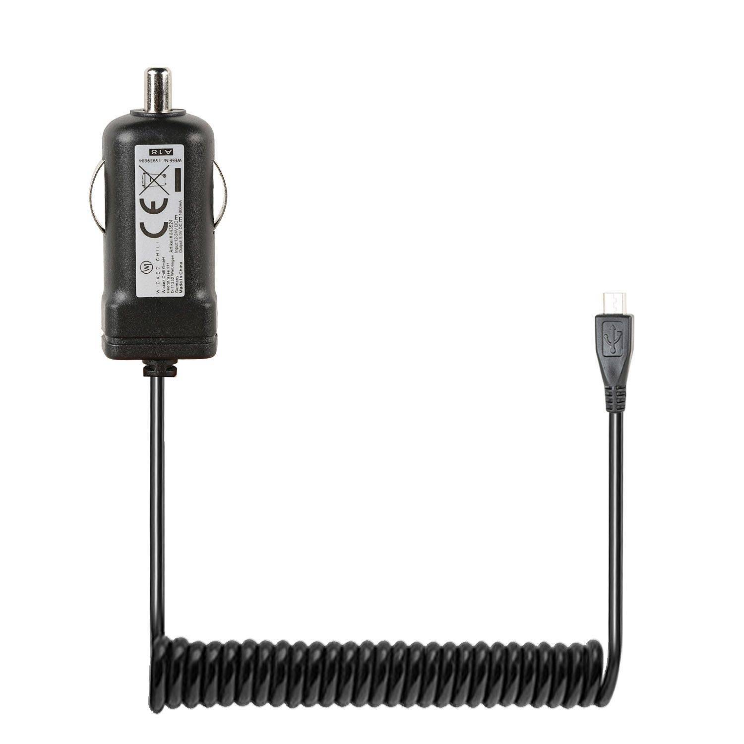 Wicked Chili microUSB KFZ Ladekabel kompatibel mit Samsung, Huawei, Sony, Nokia, Blackberry, HTC, LG, Motorola, Handy