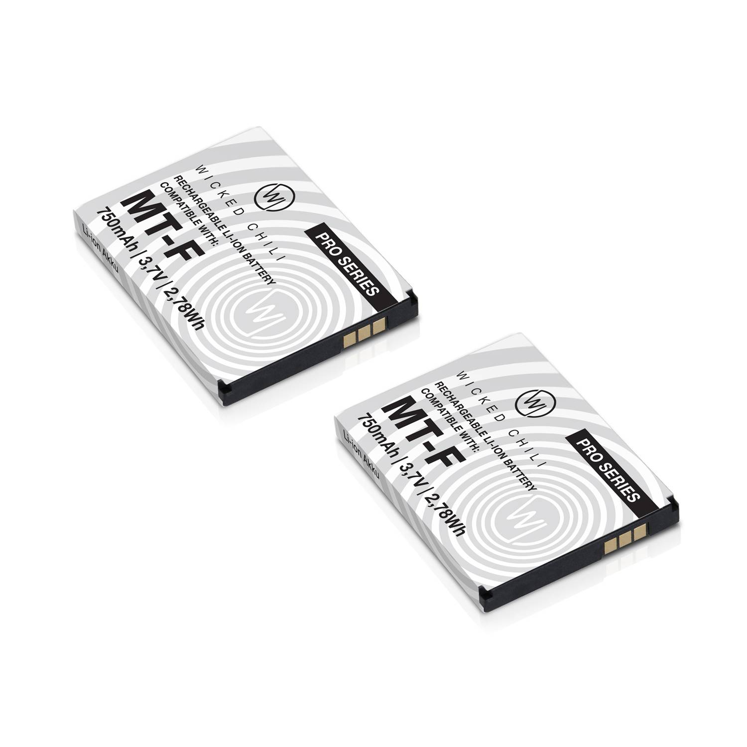 Wicked Chili 2 Stück Akku kompatibel mit AVM Fritz!Fon C5 / C4 / M2 / MT-F/Motorola MOTOFONE F3 / EM325 / M325 / EM25