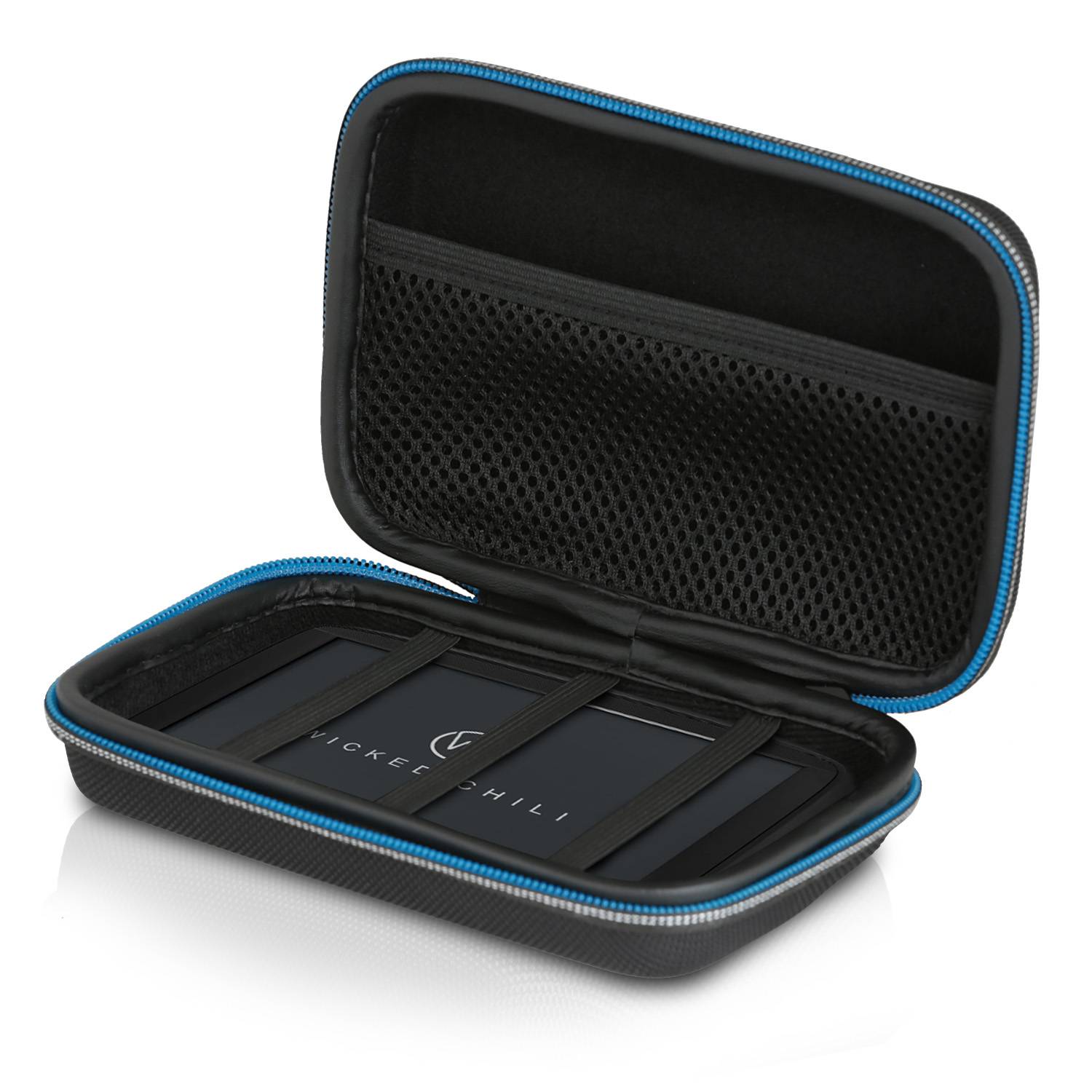 Wicked Chili Schutztasche / Aufbewahrungstasche für 4,3 / 5 Zoll Navigationsgeräte mit Ladekabel- und Zubehörfach