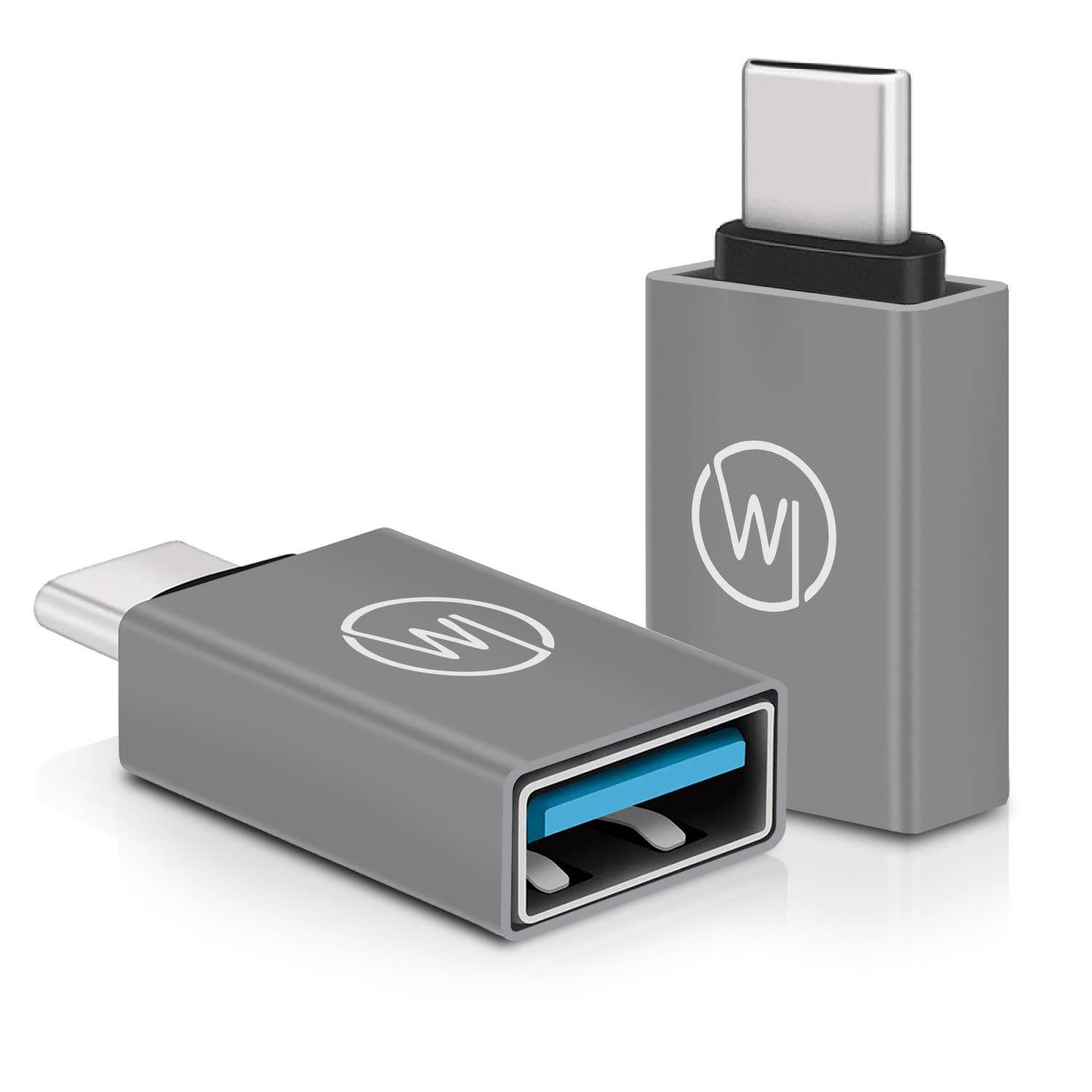 Wicked Chili 2 Stück OTG 3.2 Gen.1 USB-C auf USB-A Adapter für iPad Pro, Air, MacBook, Galaxy, Surface, Laptop
