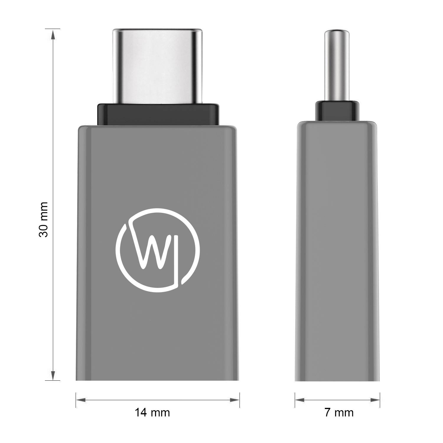Wicked Chili USB C Adapter auf USB A (USB 3.2 Gen 1 SuperSpeed-USB-Adapter) + MicroUSB zu USB-C Adapter OTG Alu-Adapter