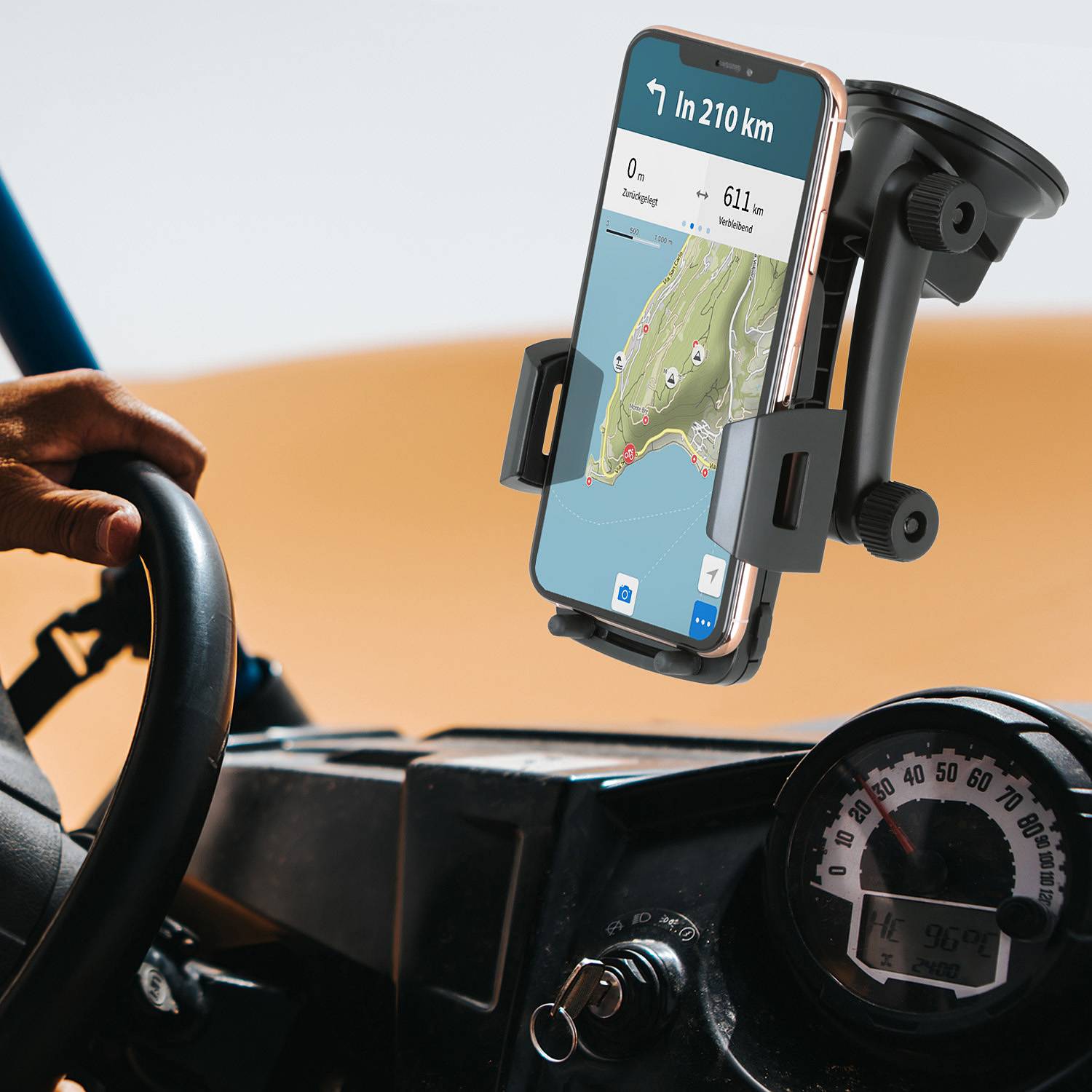 Wicked Chili KFZ-Halterung für iPhone 16, 15, 14, 13, 12 (Pro Max Mini) Samsung, Universal, max. 91mm Breite