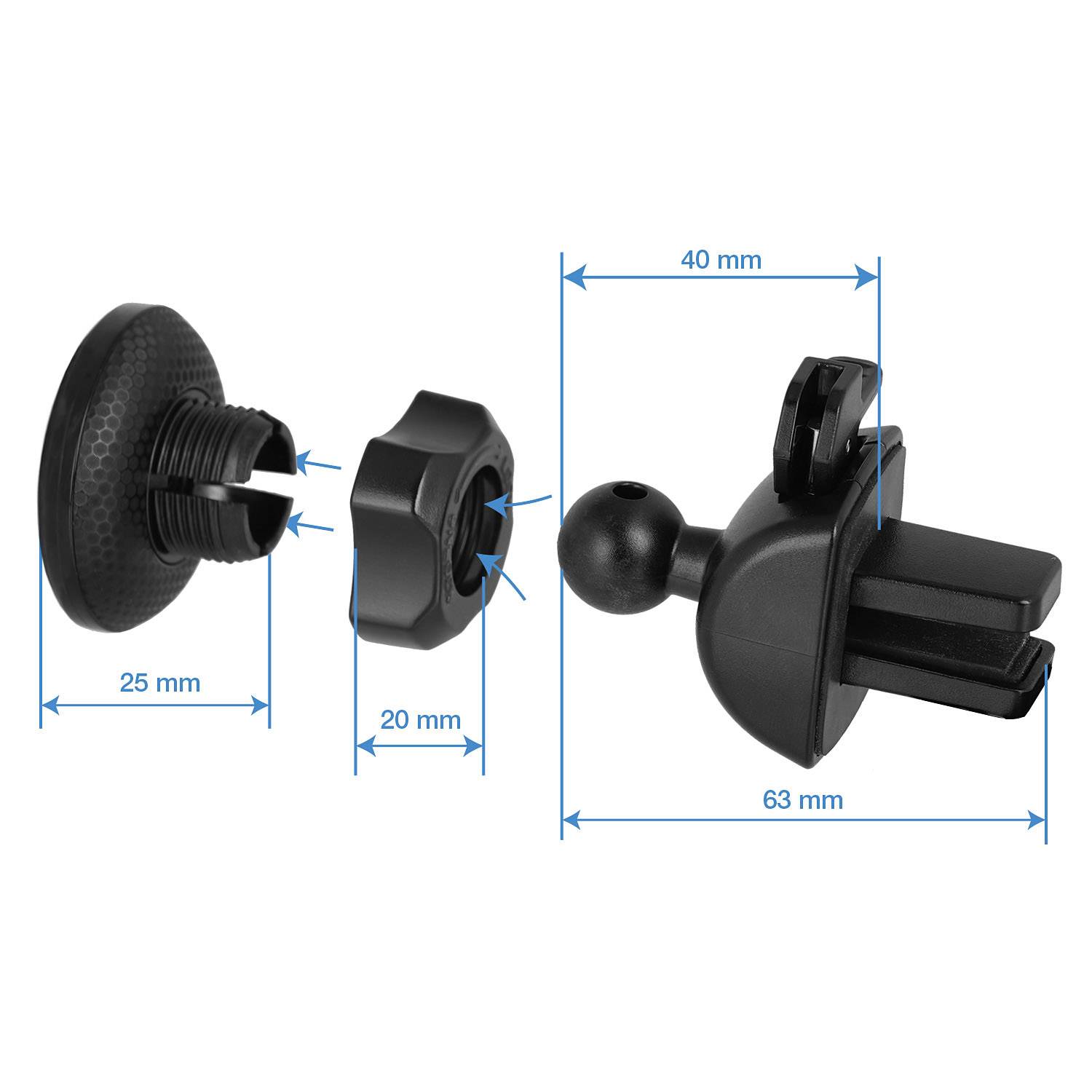 Wicked Chili Magnet Handyhalterung Universal mit Metallplättchen für Lüftungsgitter Lüfterhalterung Apple Samsung