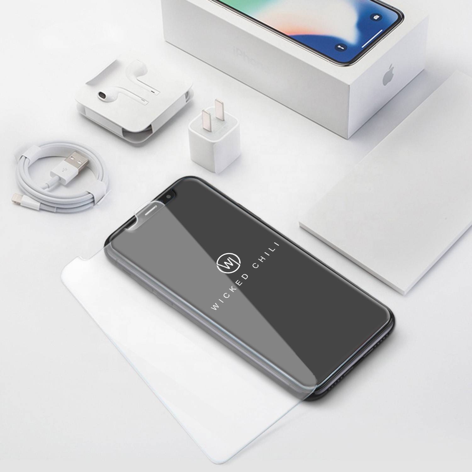 Wicked Chili 2 Stück Panzerglas mit Applikator für Apple iPhone 11 Pro, XS, X (5,8") Glas Displayschutzfolie