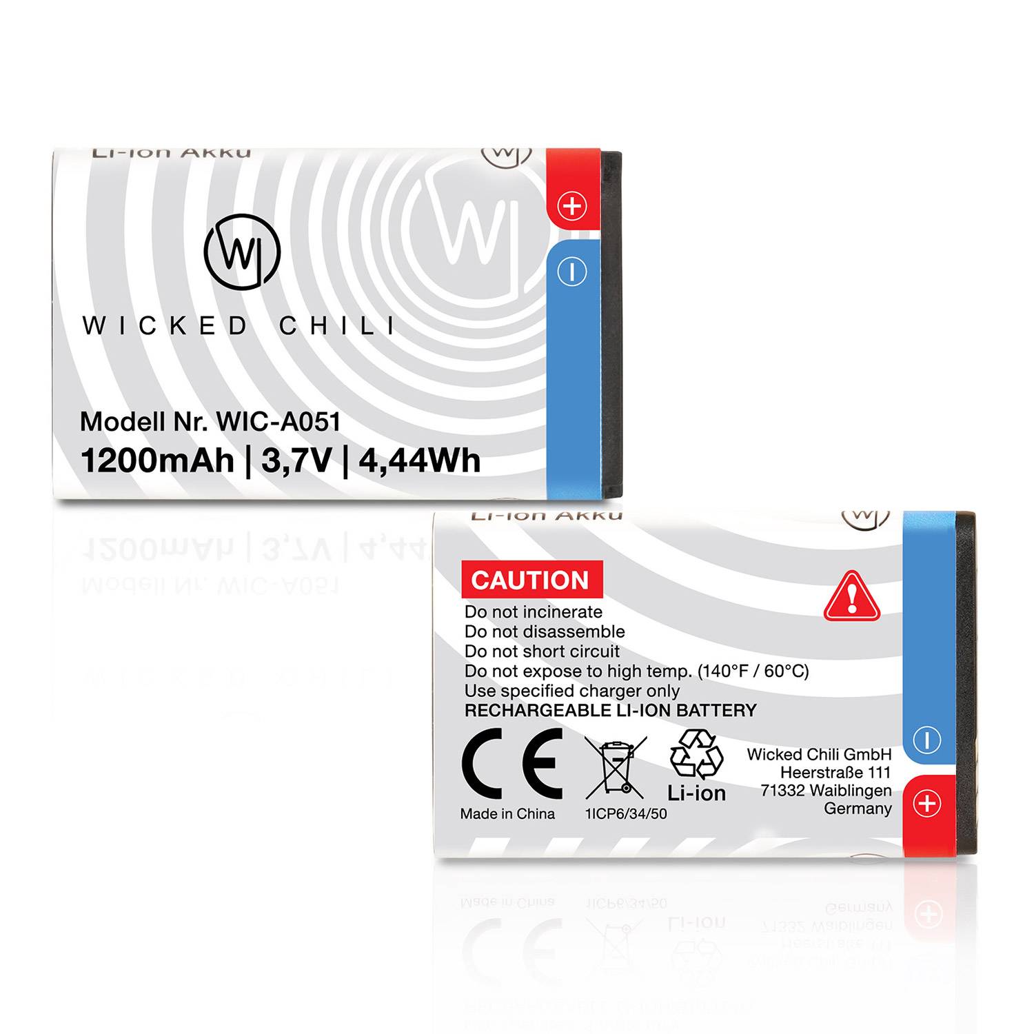 Wicked Chili Ersatz Akku (1200mAh, BL-5C) zB kompatibel mit Nokia 1650, 2310, 2610, 3110, 3120, 5030, 5130, 6030, 6230