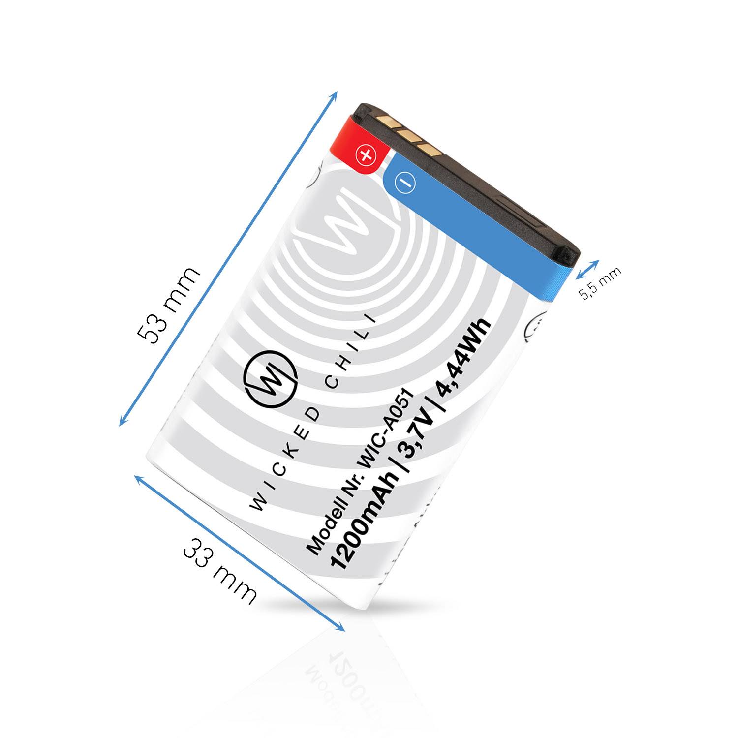 Wicked Chili Ersatz Akku (1200mAh, BL-5C) zB kompatibel mit Nokia 1650, 2310, 2610, 3110, 3120, 5030, 5130, 6030, 6230