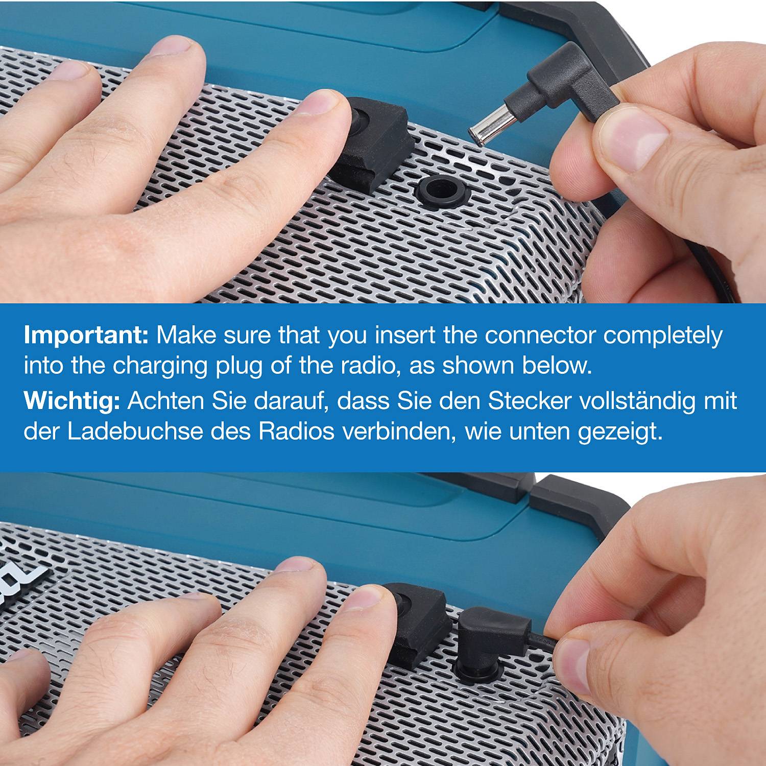 Wicked Chili 2m Ladekabel für Makita Baustellenradio DMR115 / DMR114 Netzteil Ladegerät DMR 115 114 Steckernetzteil