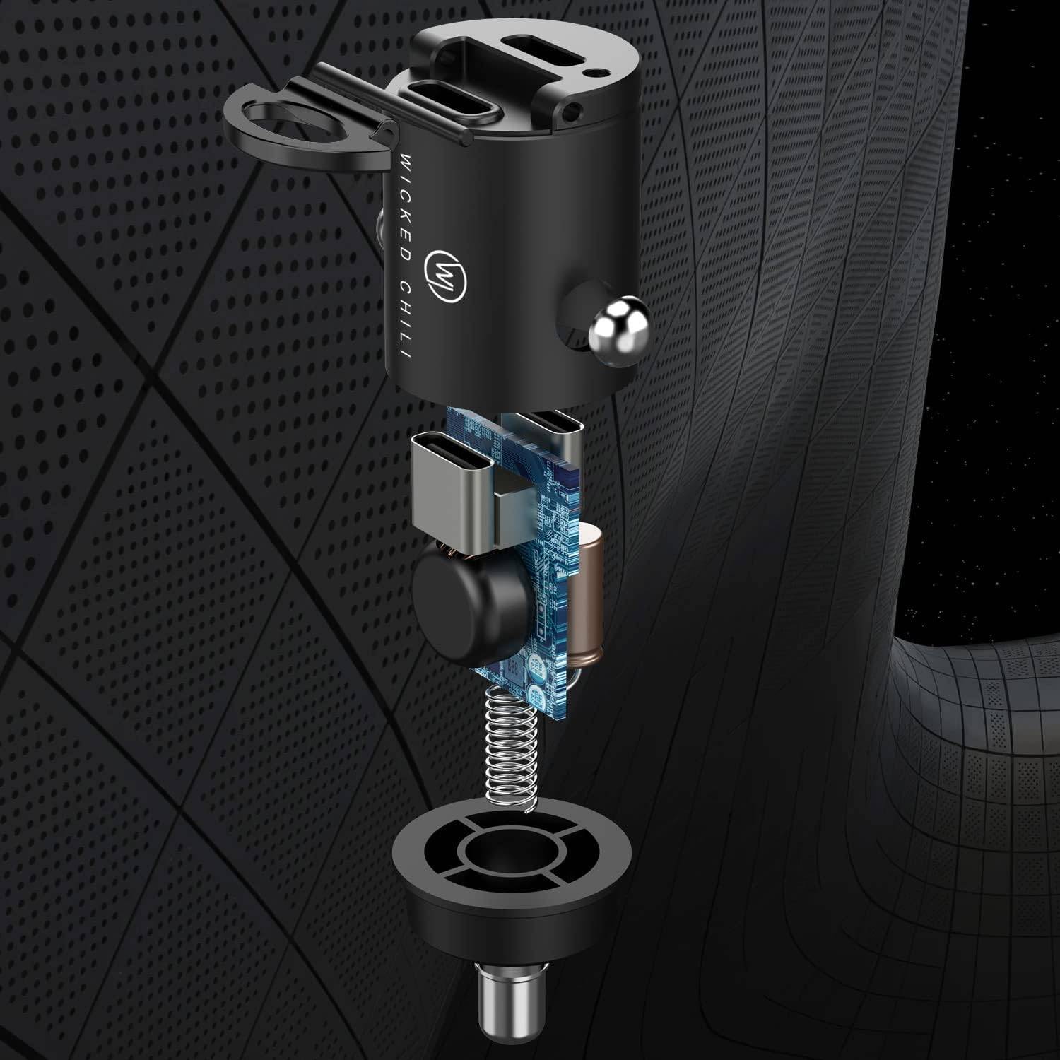 Wicked Chili 45W Tiny KFZ Adapter Dual USB-C Schnellader für Zigarettenanzünder für iPhone 17, 16, 15 Samsung PPS