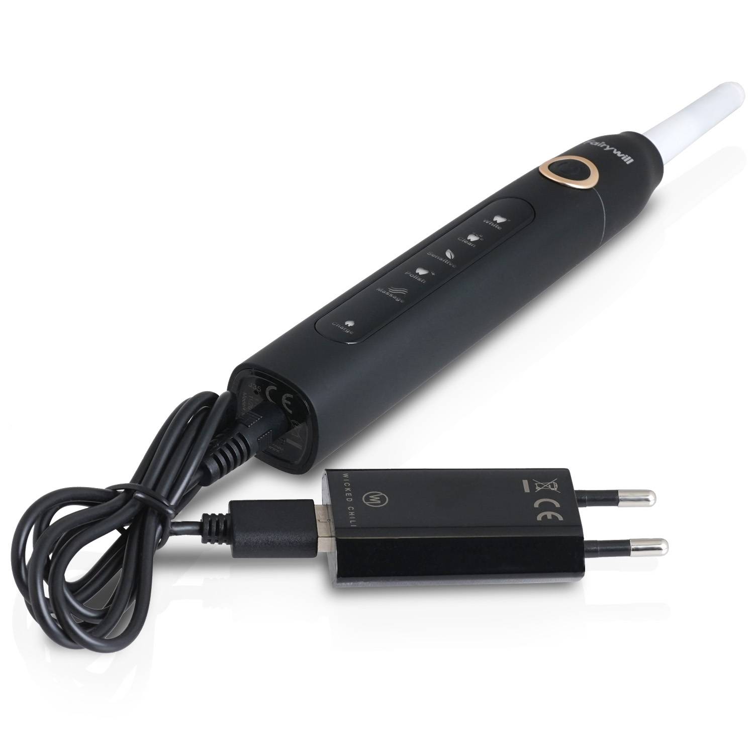 Wicked Chili 1x USB Netzteil für elektrische Zahnbürste Fairywill P11 Plus, 507, 508, 551, 515, 917, E11 (1A 5V)