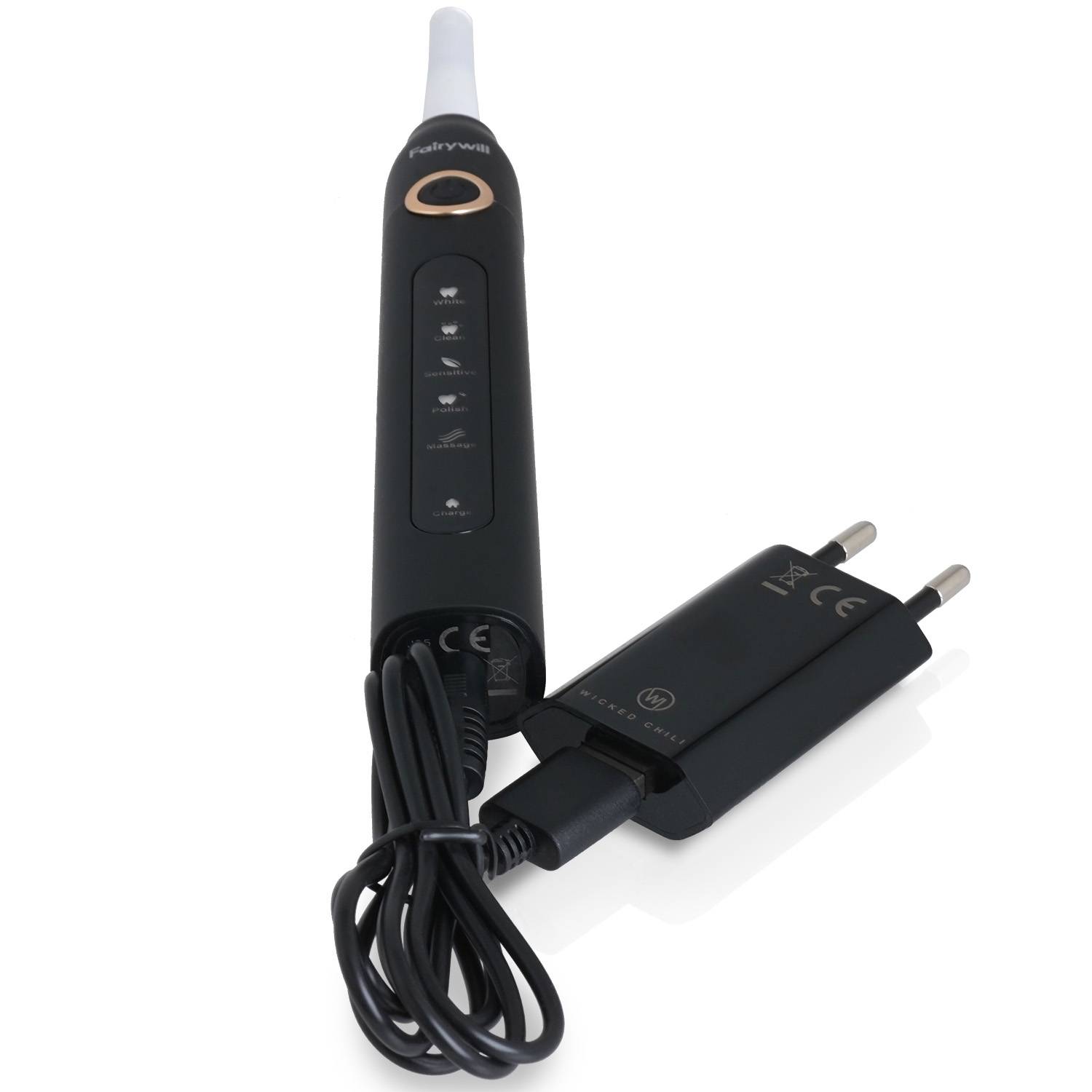 Wicked Chili 1x USB Netzteil für elektrische Zahnbürste Fairywill P11 Plus, 507, 508, 551, 515, 917, E11 (1A 5V)