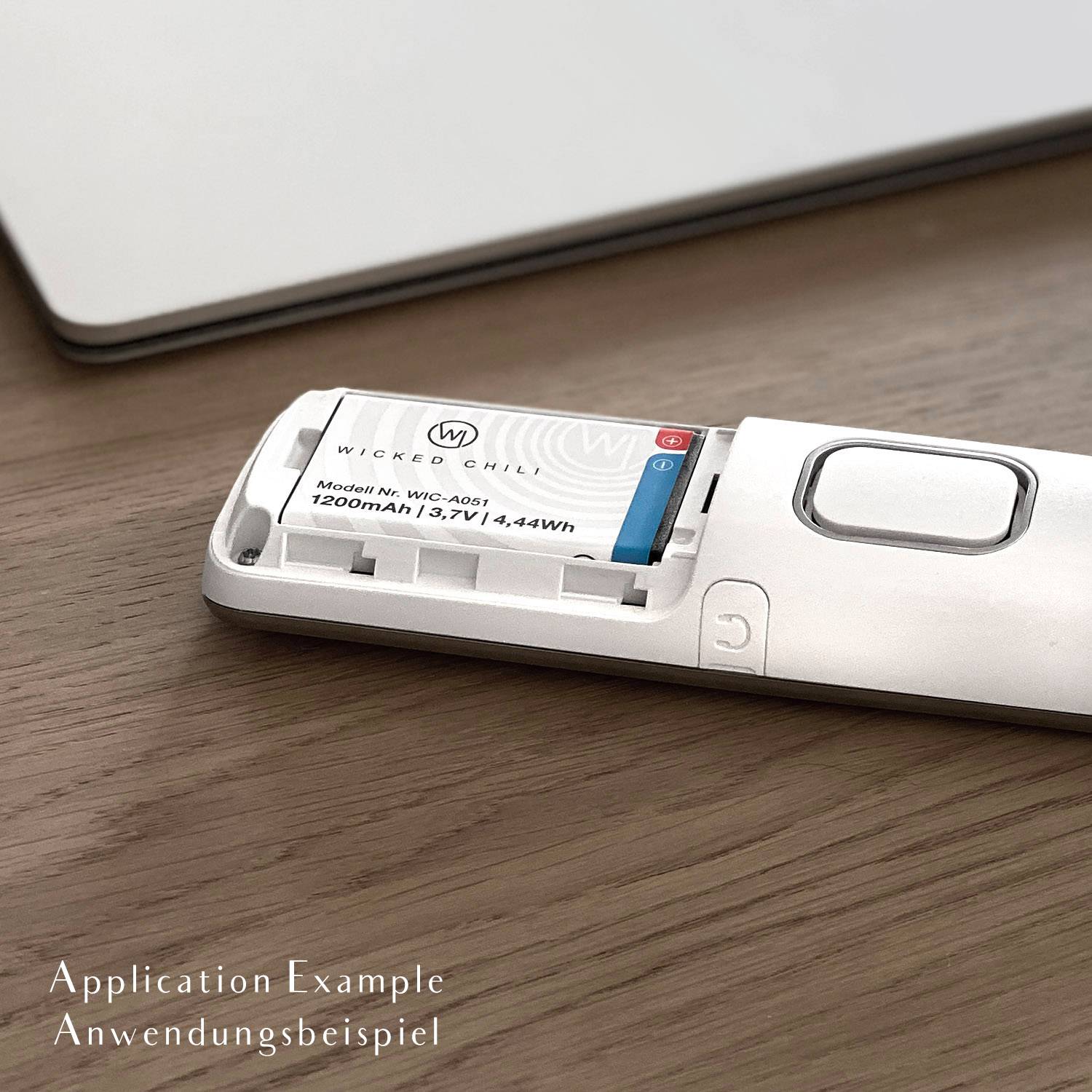 Wicked Chili 1x Akku für Fritz!Fon C6 Telefon ersetzt AVM Fritzfon A051 Batterie, Zusatzakku (Li-Ion 4,4Wh 3,7V)