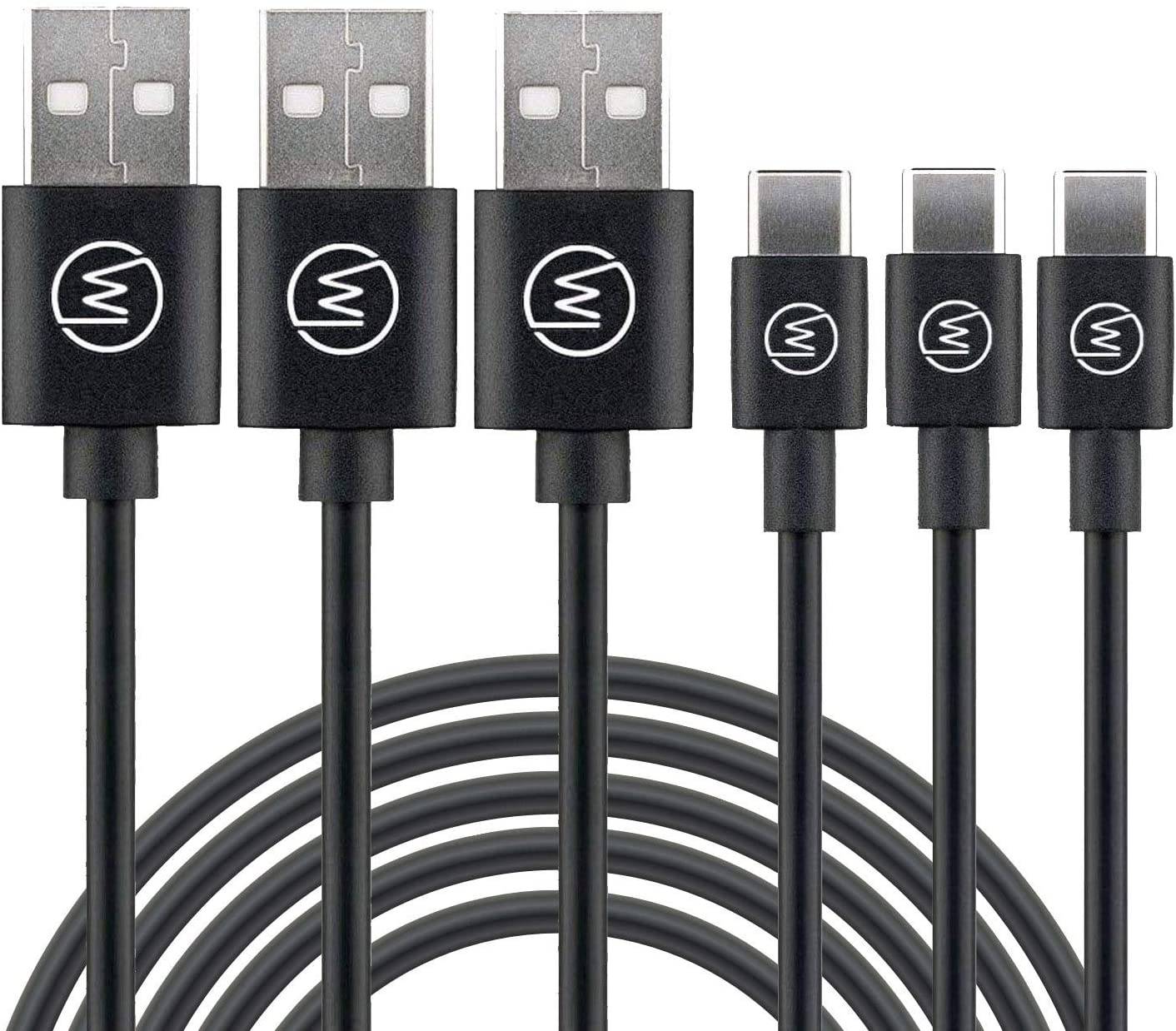 Wicked Chili USB Typ C Kabel auf USB A [3 Stück: 3 x 1m] USB Typ C Ladekabel für Samsung Galaxy S10, Huawei P20 Lite