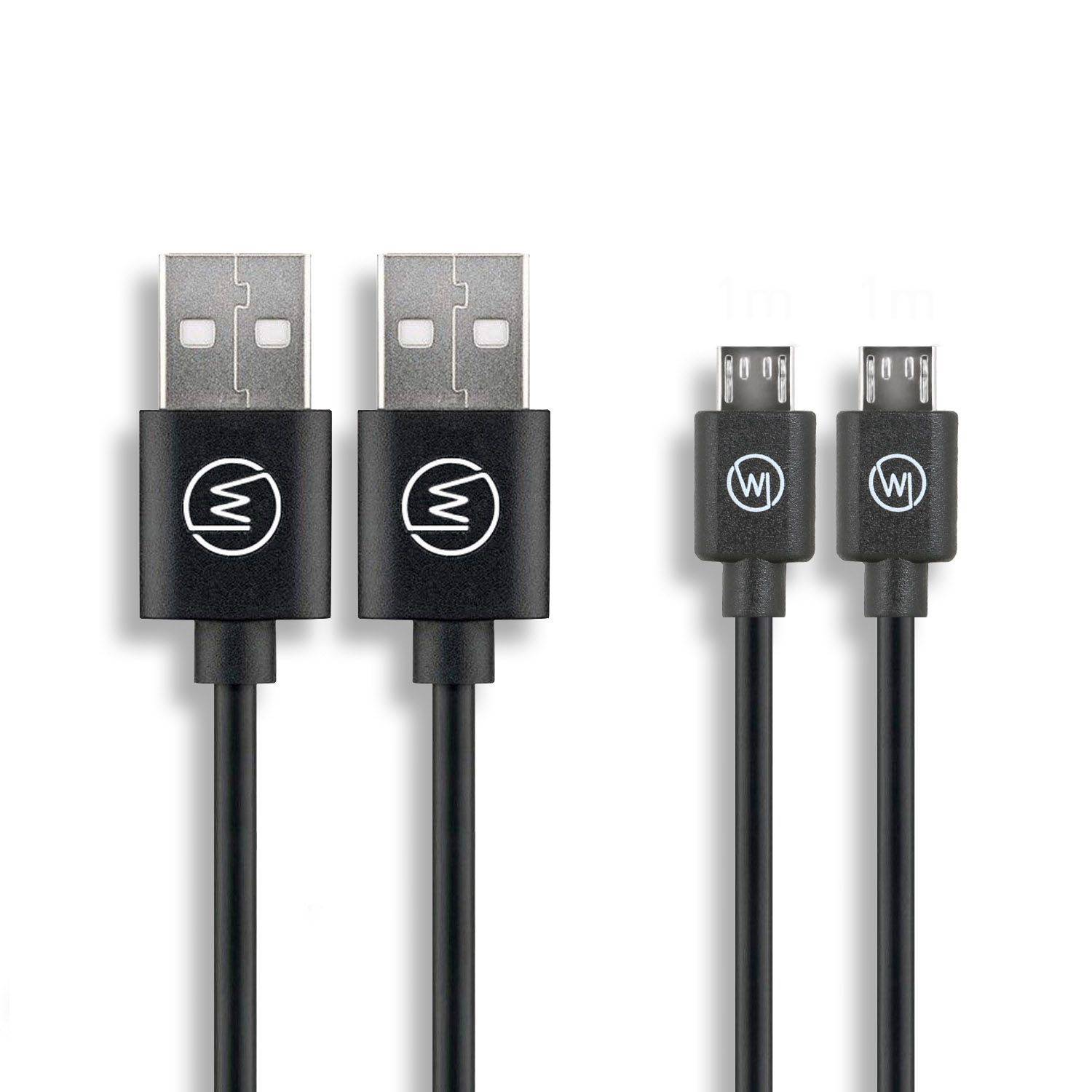 Wicked Chili 2x MicroUSB Handy Ladekabel kompatibel mit Samsung, Huawei, Xiaomi, Realme, Vivo und Smartphone