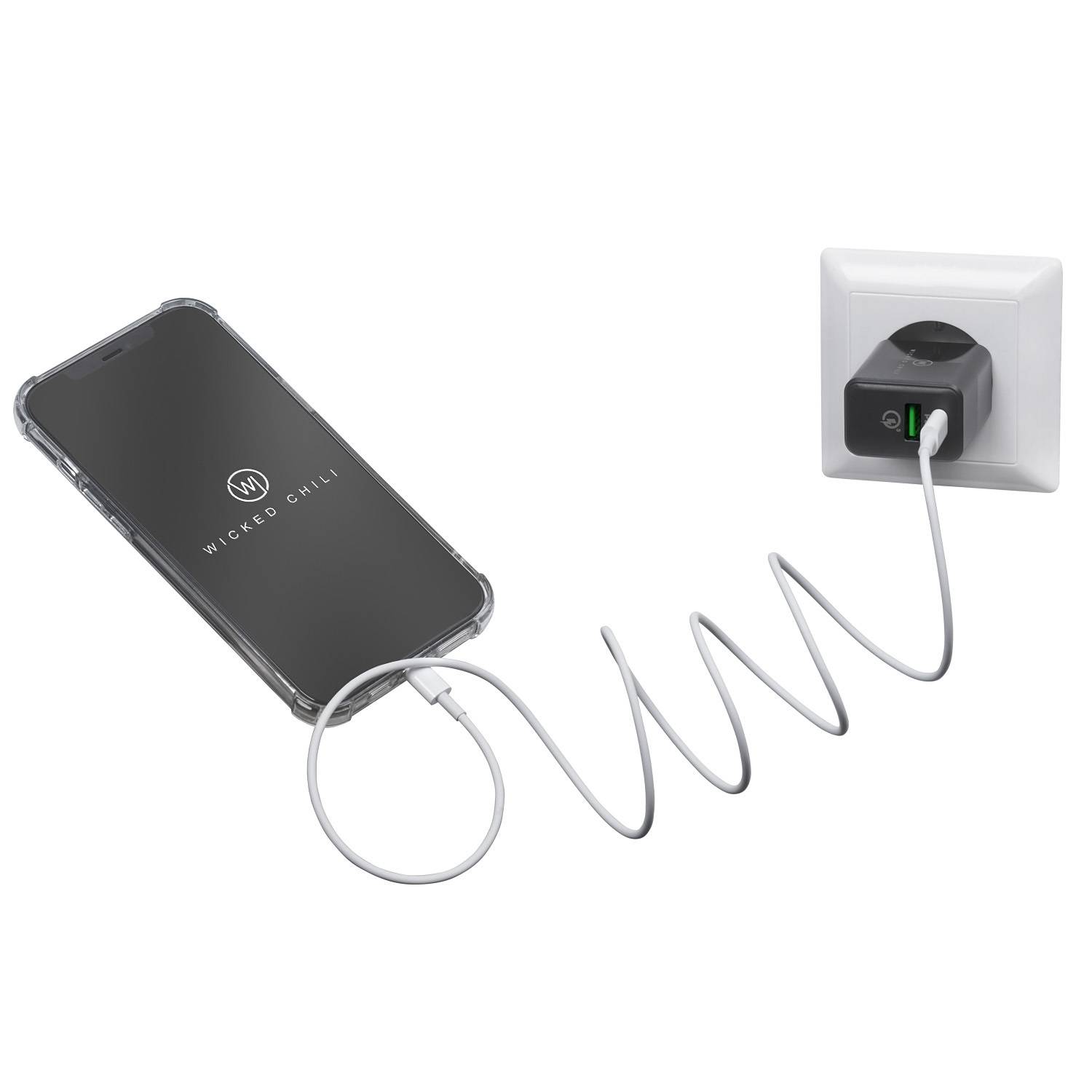 Wicked Chili 20W Dual USB Ladegerät USB-C + USB-A - Schnellladegerät für Apple iPhone 14, MagSafe, Samsung, Universal