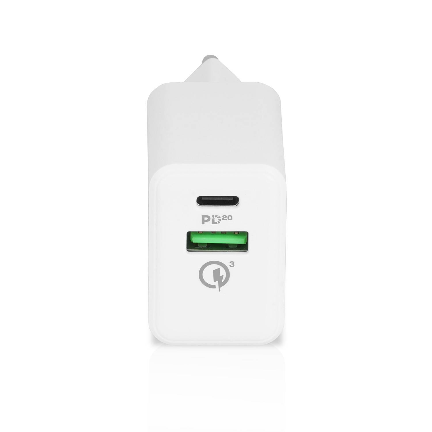 Wicked Chili 20W Dual USB Ladegerät USB-C + USB-A - Schnellladegerät für Apple iPhone 14, MagSafe, Samsung, Universal